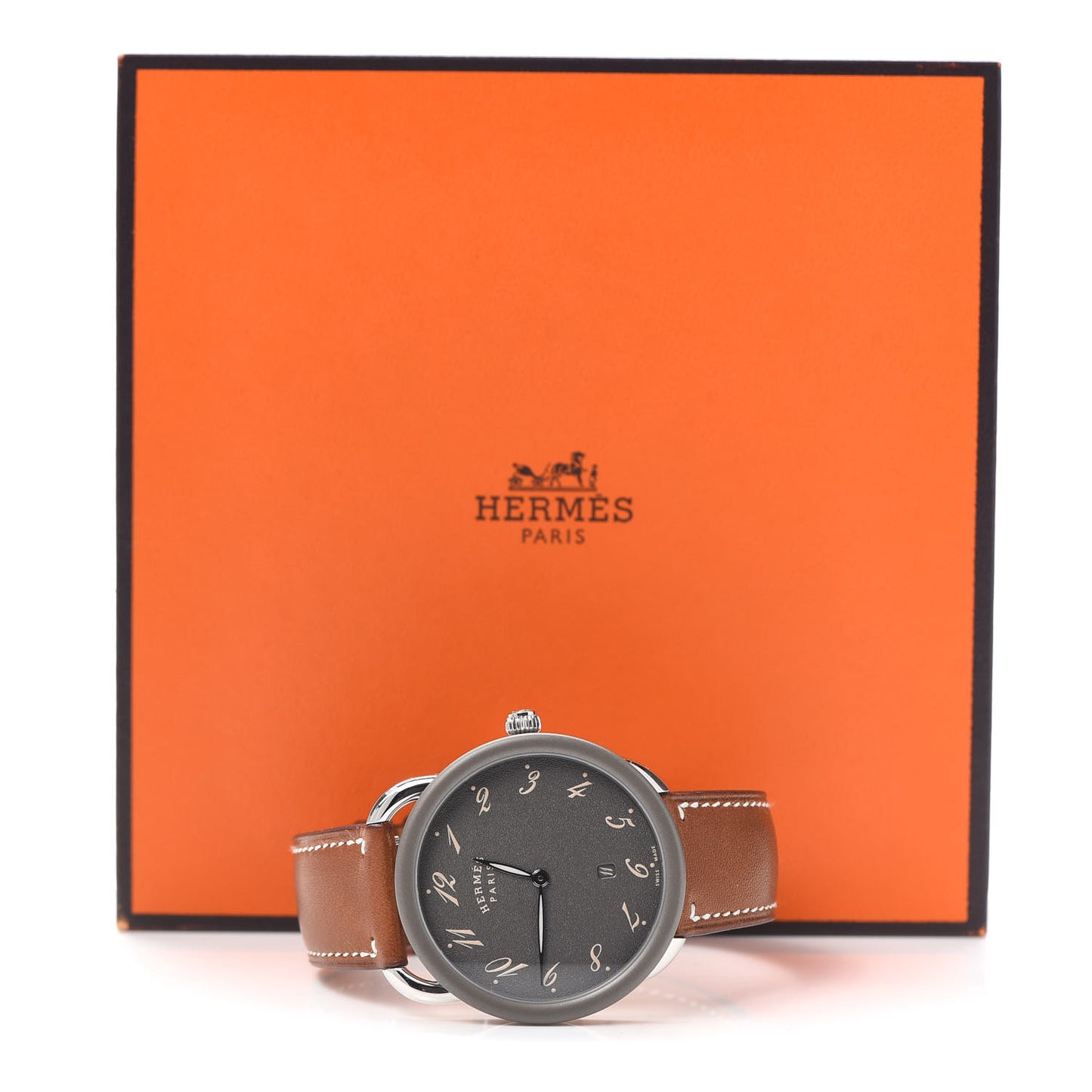 Stainless Steel Barenia 41mm Arceau Quartz Watch Fauve
