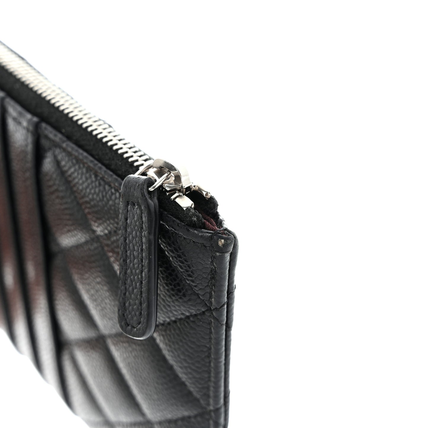 Caviar Quilted Classic Flat Wallet Pouch Black