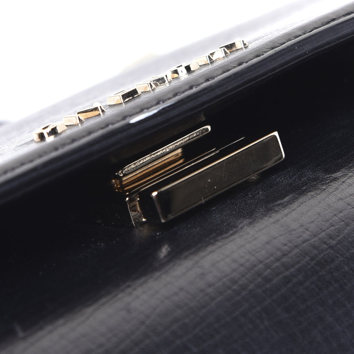 Textured Calfskin Mini Pandora Box Chain Crossbody Bag Black