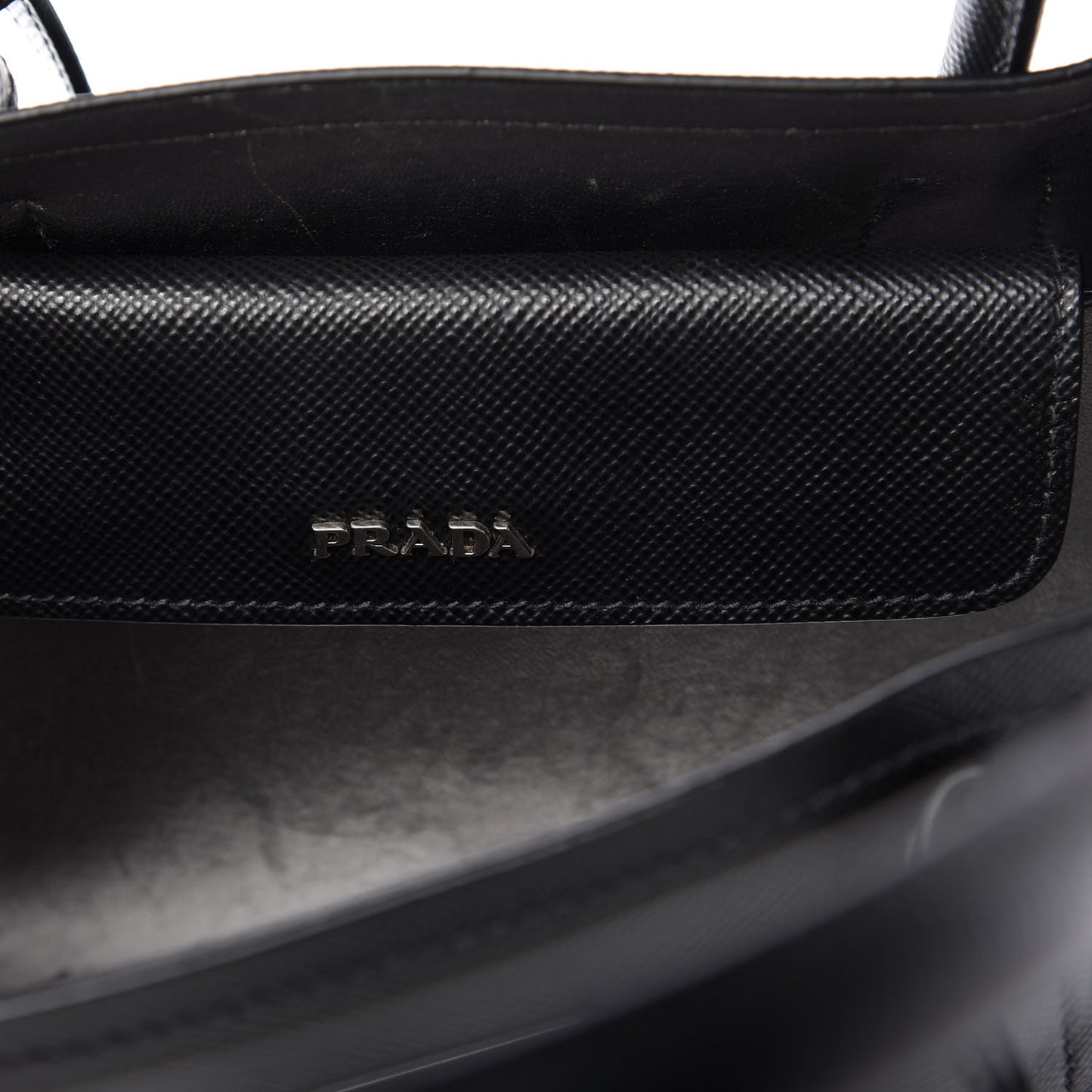 Saffiano Cuir Small Double Bag Black Chrome