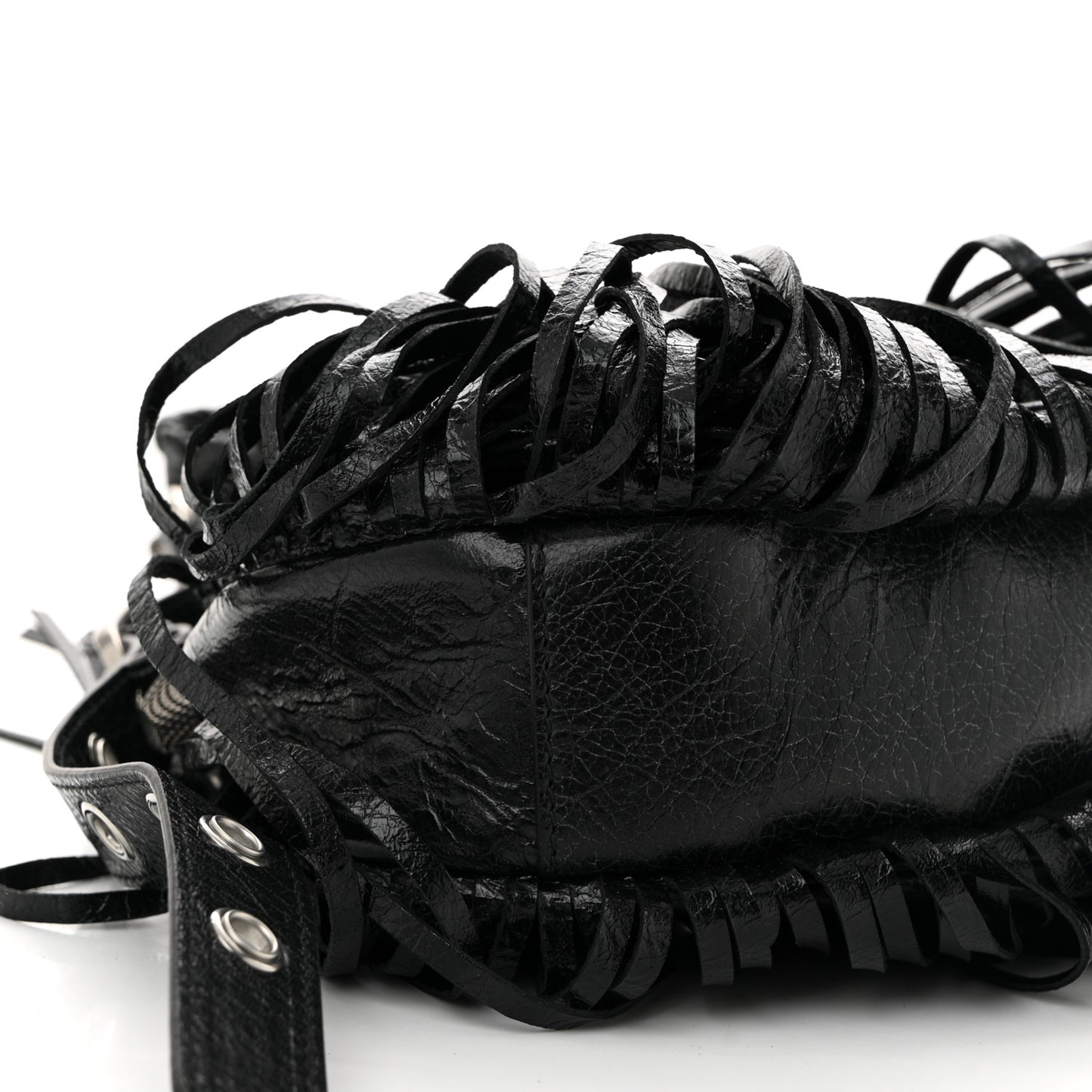 Agneau Arena Le Cagole Fringe Shoulder Bag XS Black