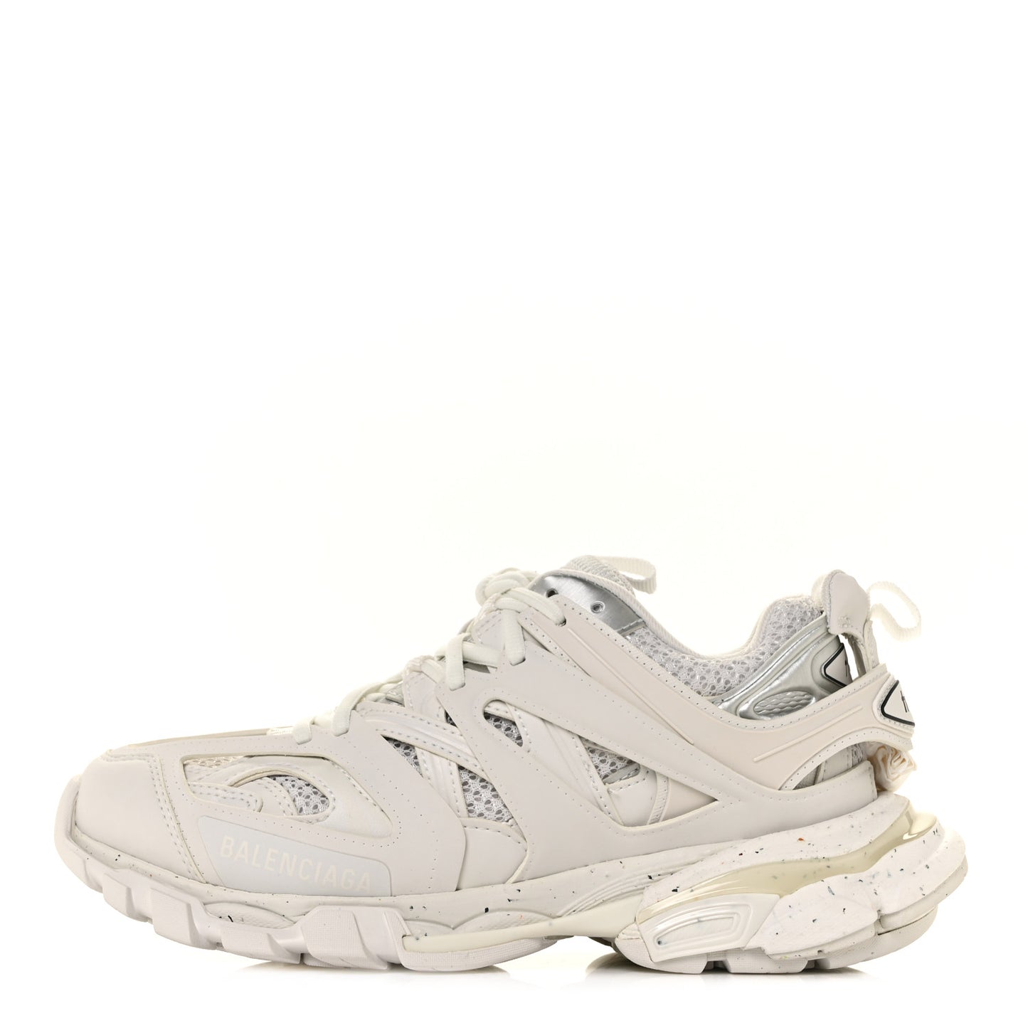 Rubber Mesh Fabric Monocolor Recycled Sole Womens Track Sneakers 37 White