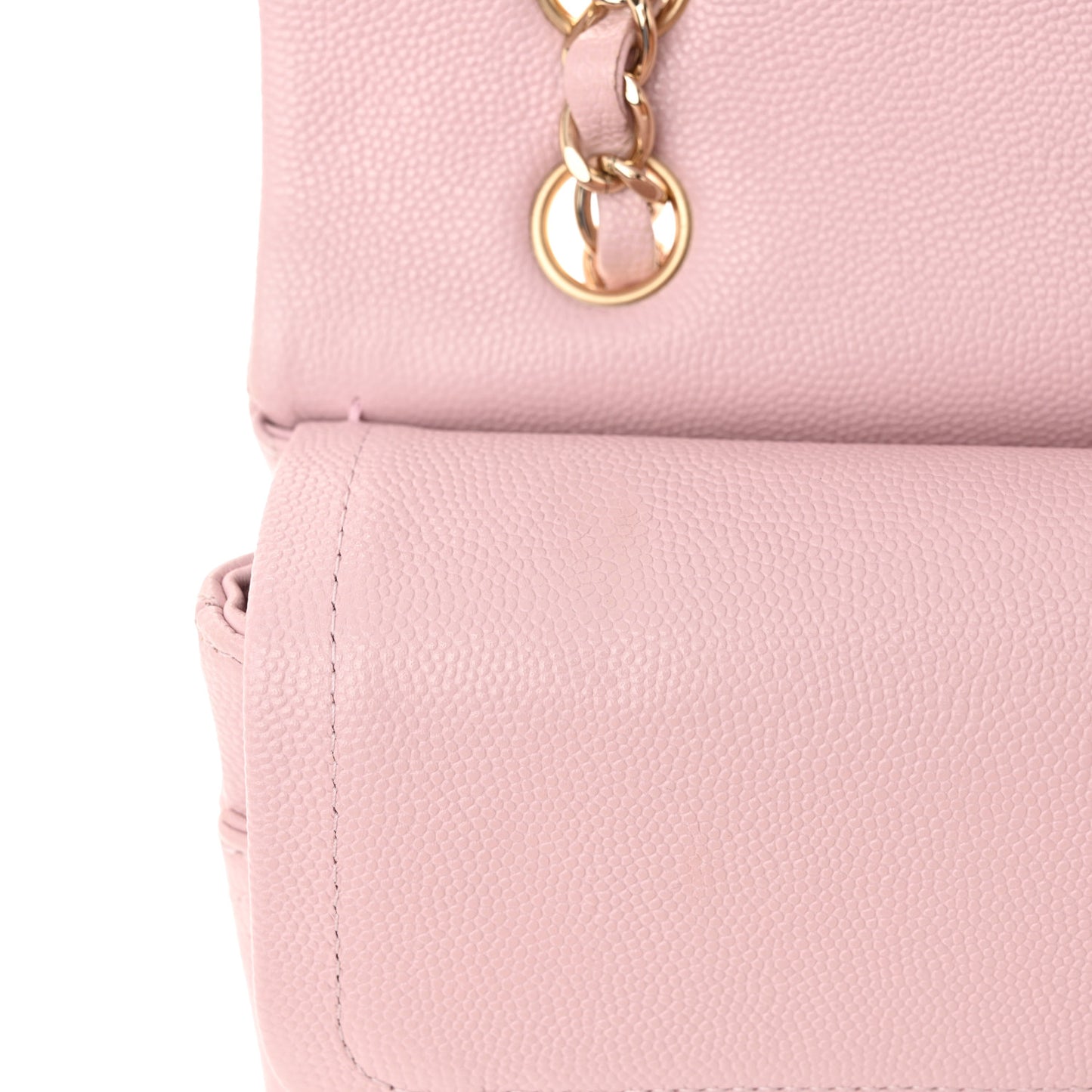 Caviar Quilted Medium Double Flap Light Pink