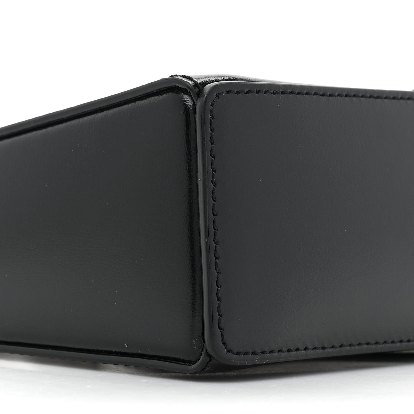 Box Calfskin Mini Cut Out Shoulder Bag Black