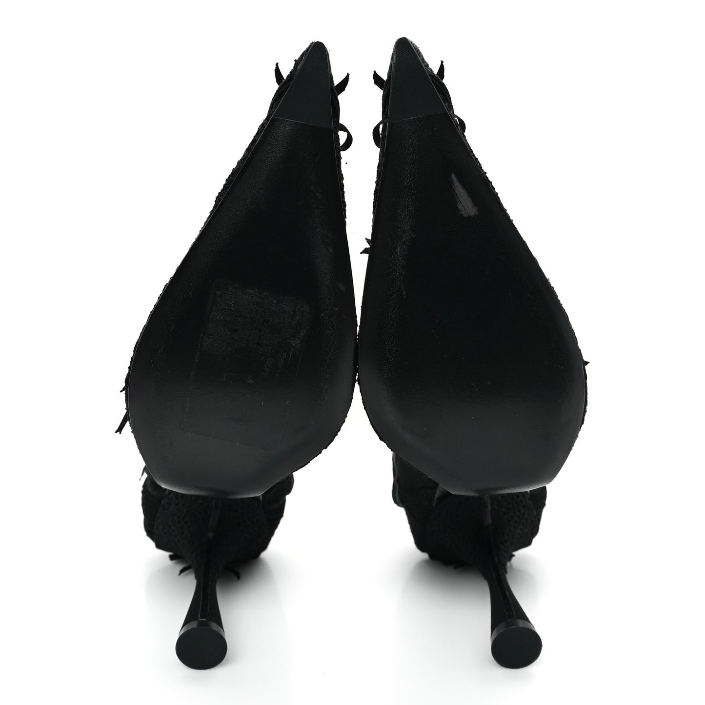 Lace Mesh Lingerie Square Bow Knife 80mm Pumps 37.5 Black