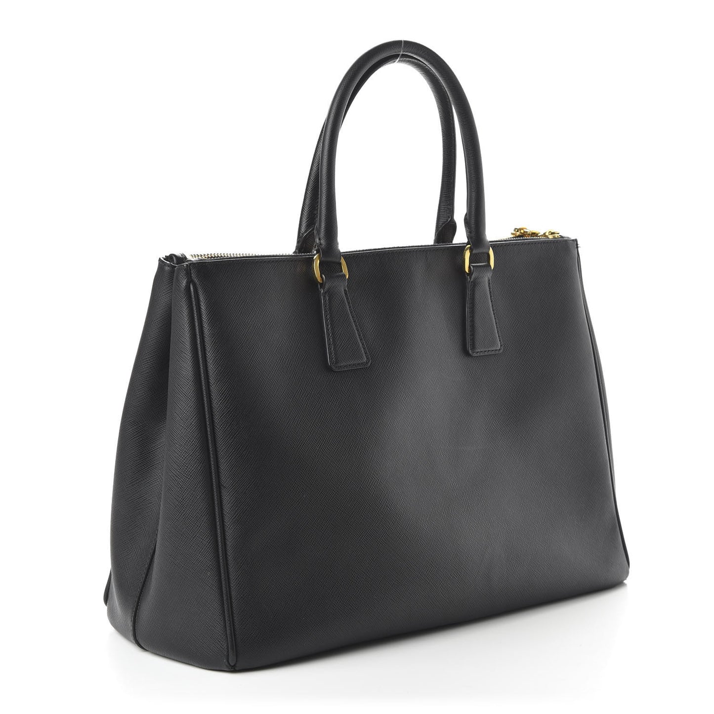 Saffiano Large Galleria Double Zip Tote Black