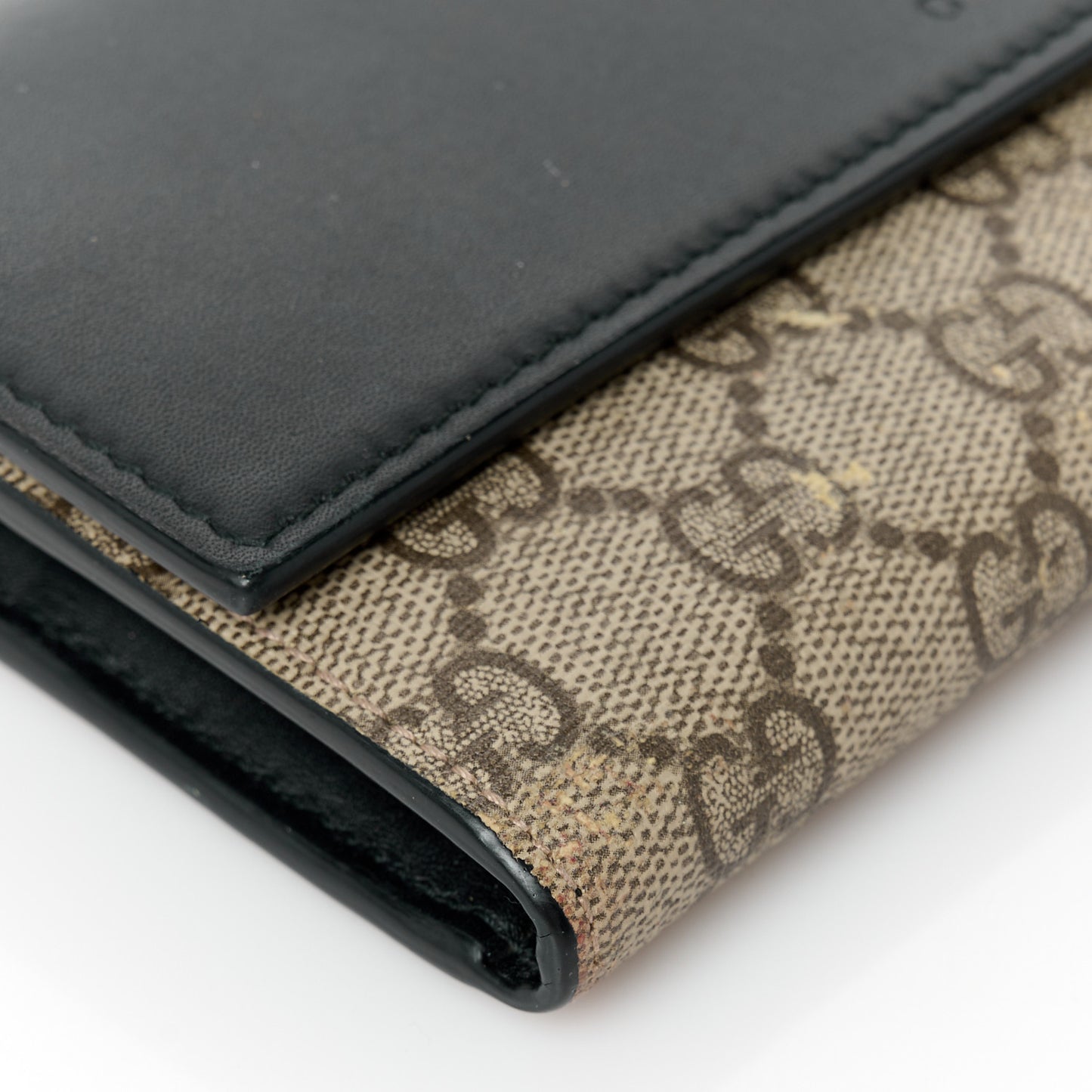 Calfskin GG Supreme Monogram Continental Wallet Black