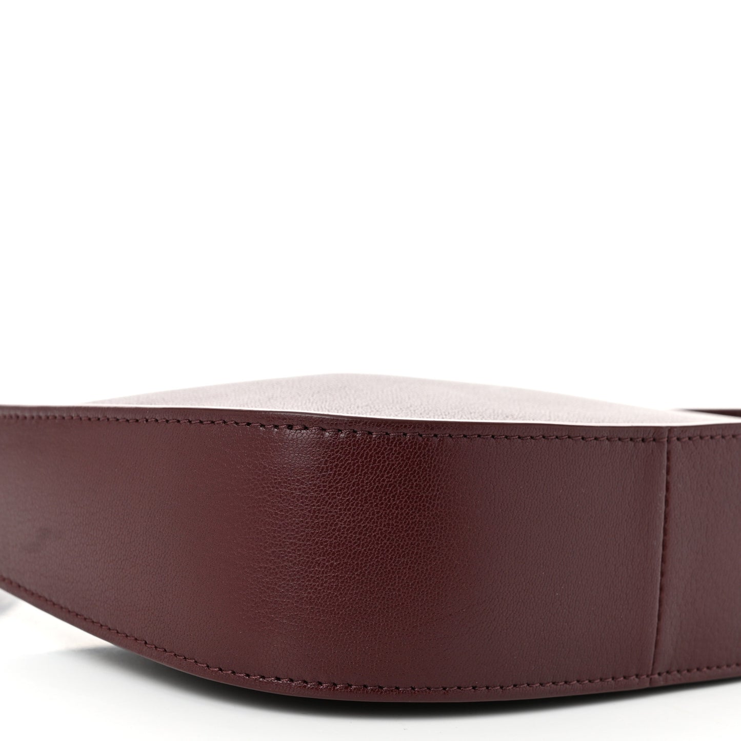 Grained Calfskin Half Moon Shoulder Bag Raisin