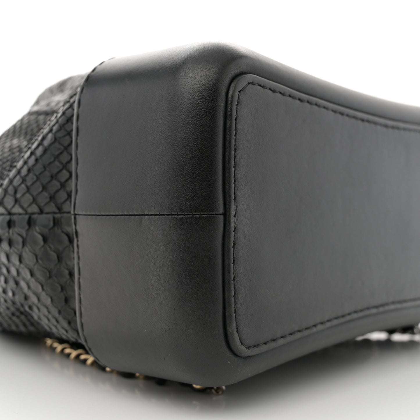 Snakeskin Small Gabrielle Backpack Black