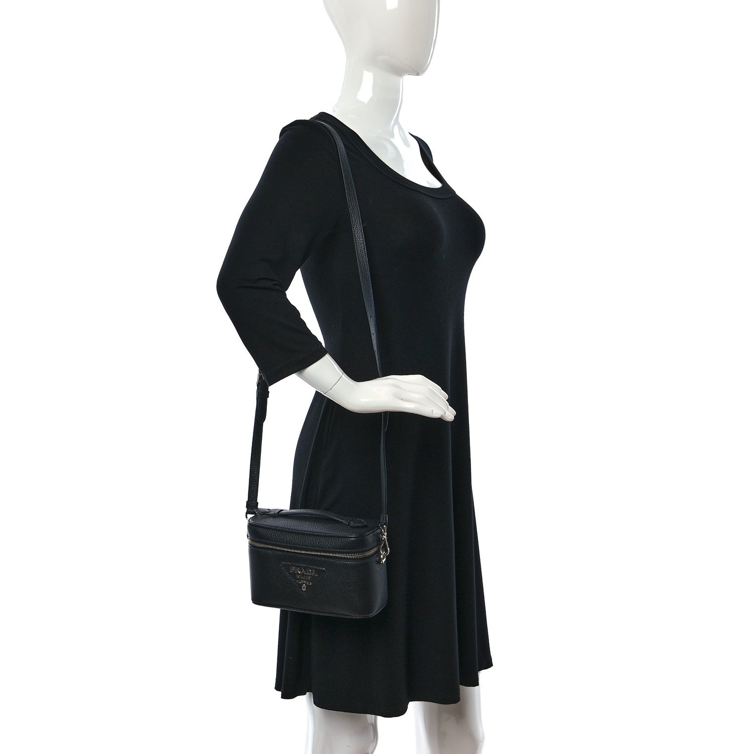 Prada Vitello Daino Mini Bag Black 2 of 8