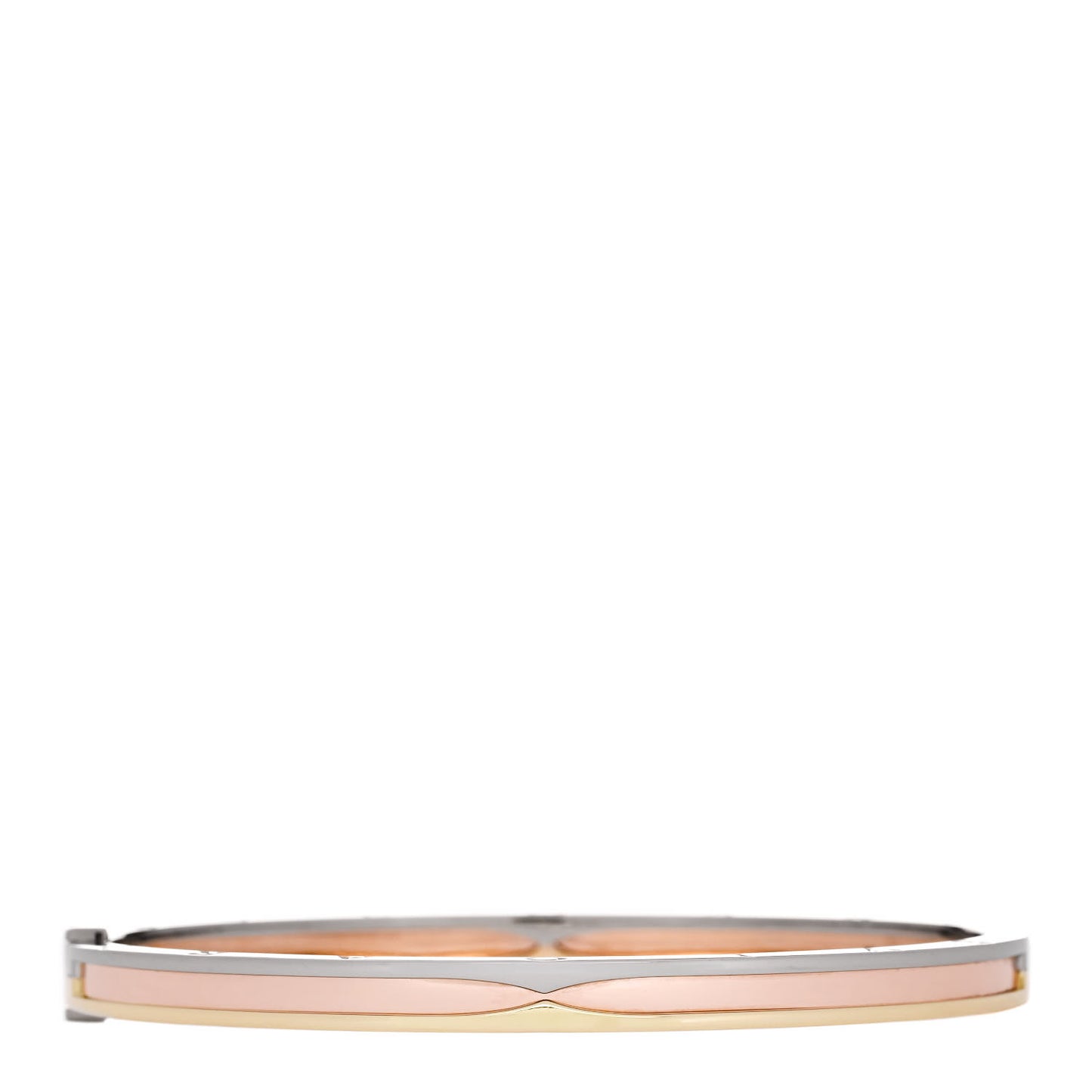 18K Yellow White Rose Gold Narrow B.Zero1 Bangle Bracelet L