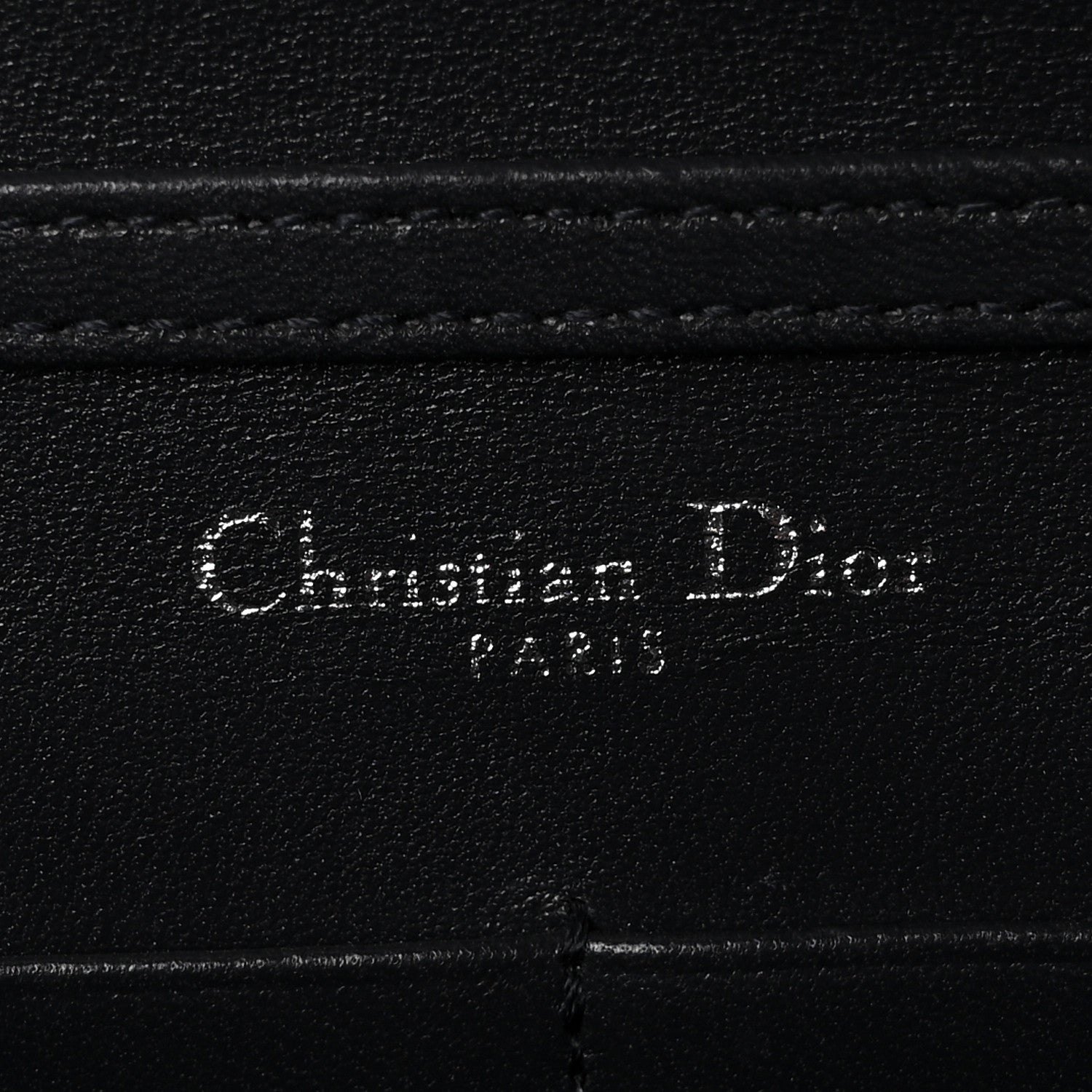 Christian Dior Metallic Patent Micro-Cannage Diorama Wallet on Chain Pouch Silver 6 of 8