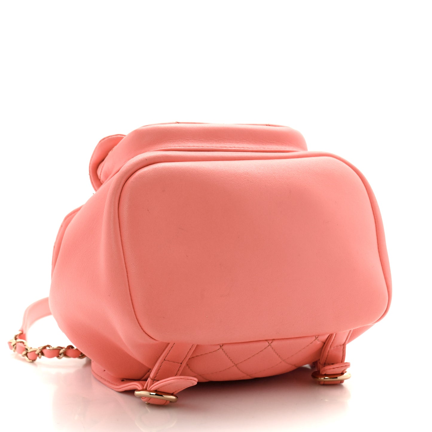 Lambskin Quilted Small Duma Drawstring Backpack Pink