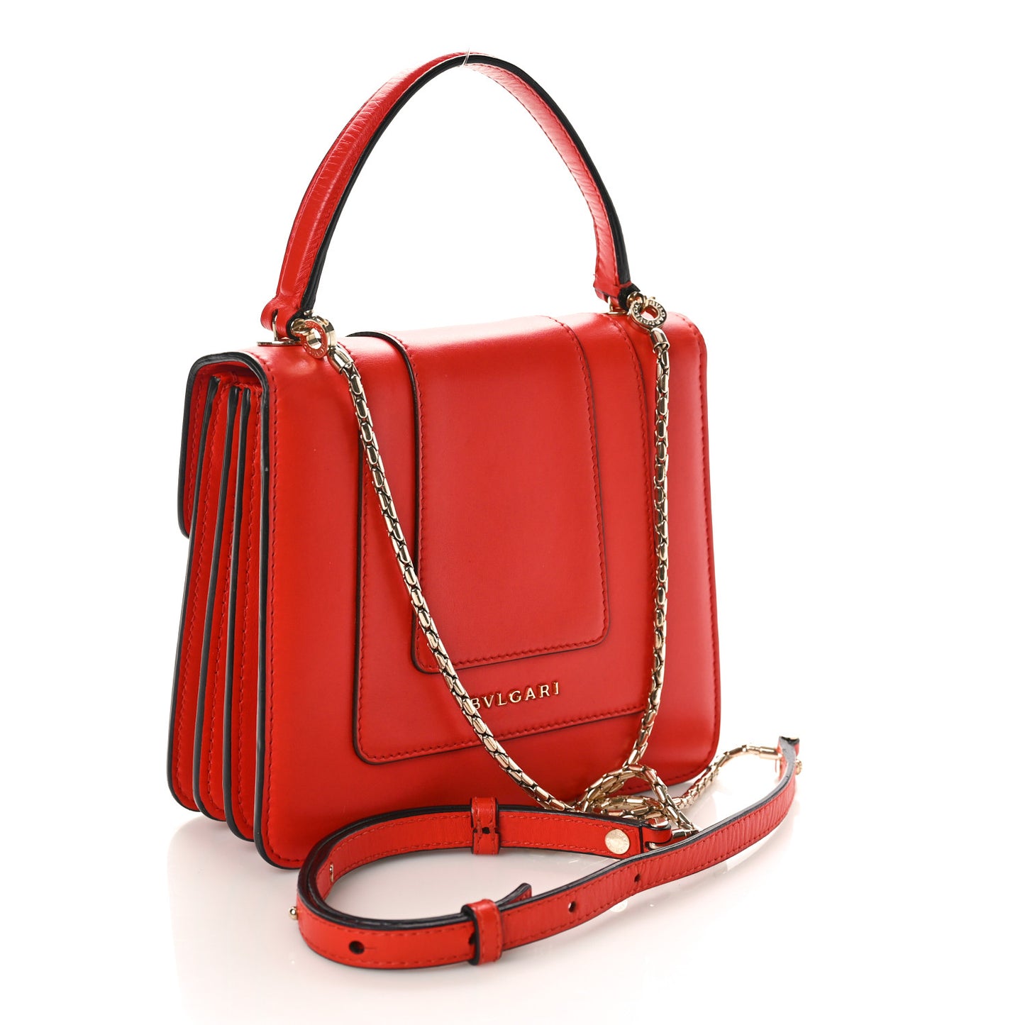 Calfskin Serpenti Forever Top Handle Red