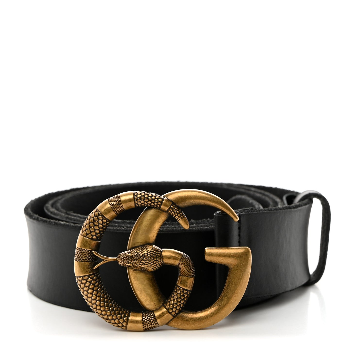 Faded Calfskin Snake Double G 40mm Belt 105 42 Black