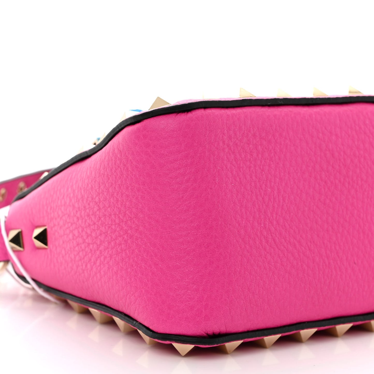 Pebbled Calfskin Small Rockstud Flip Lock Shoulder Bag Pink PP