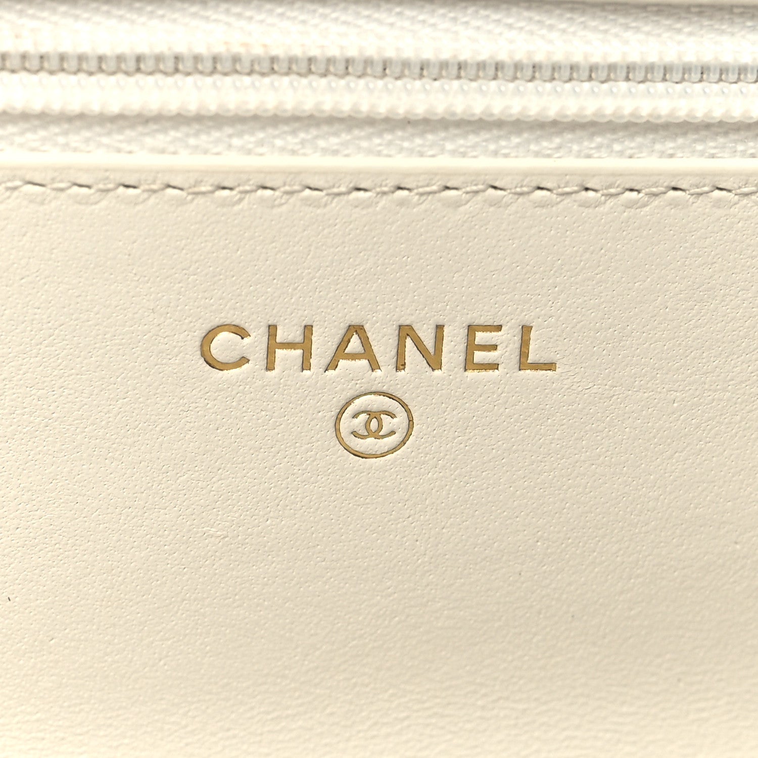 Chanel Lambskin Quilted CC Pearl Crush Wallet on Chain WOC White 7 of 13