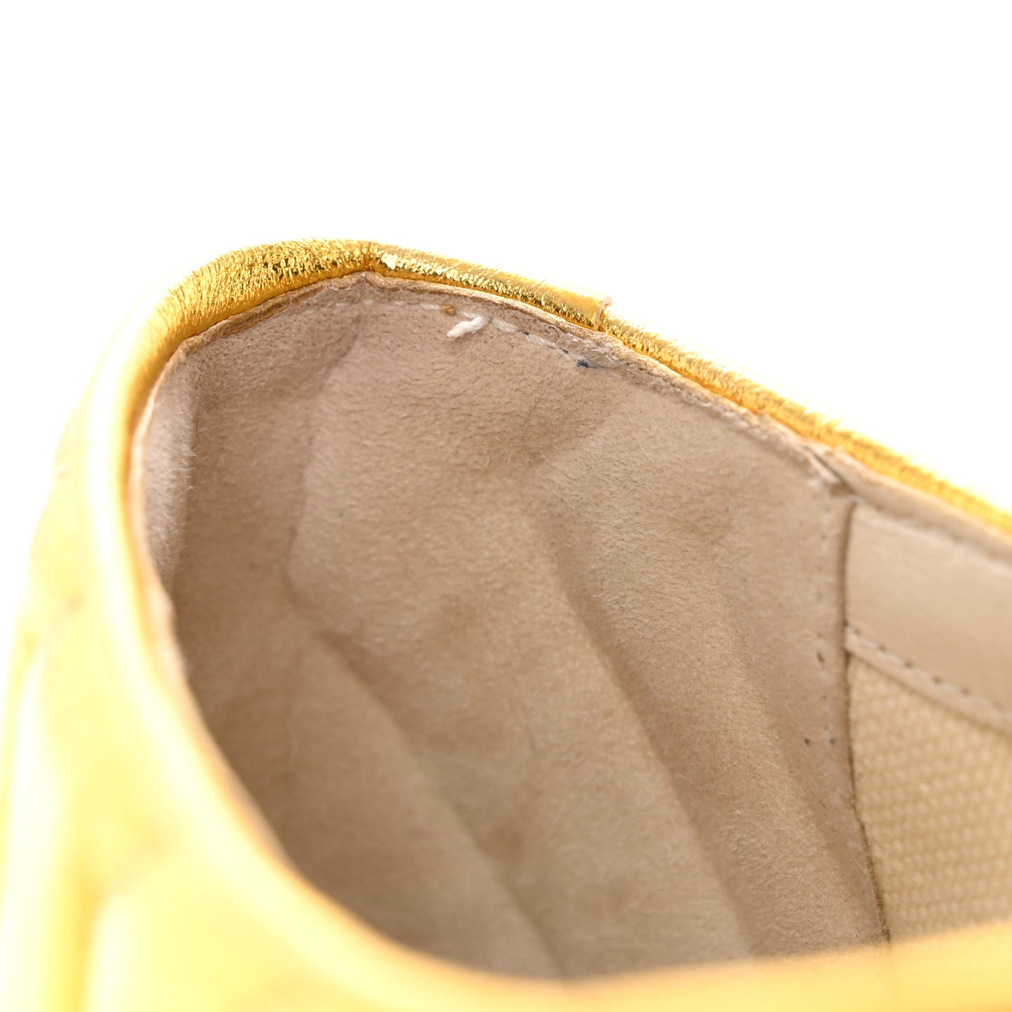 Metallic Nappa Matelasse GG Pilar Flatform Lace-Up Espadrilles 39 Oro Vecchio