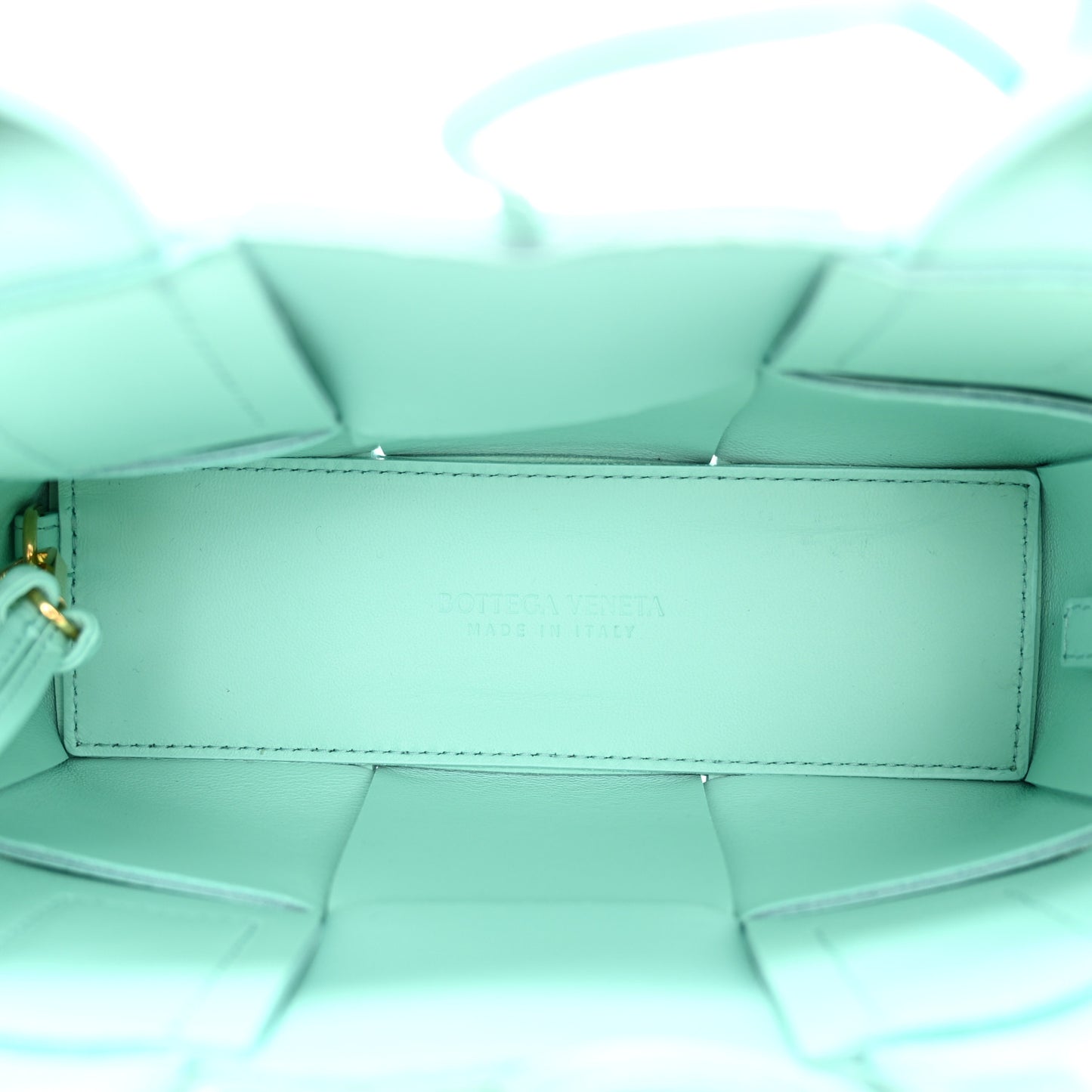 Lambskin Maxi Intreccio Candy Arco Tote Celadon
