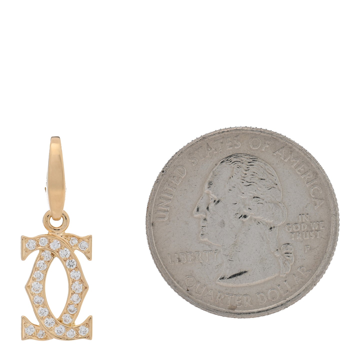 18K Yellow Gold Diamond Logo Charm