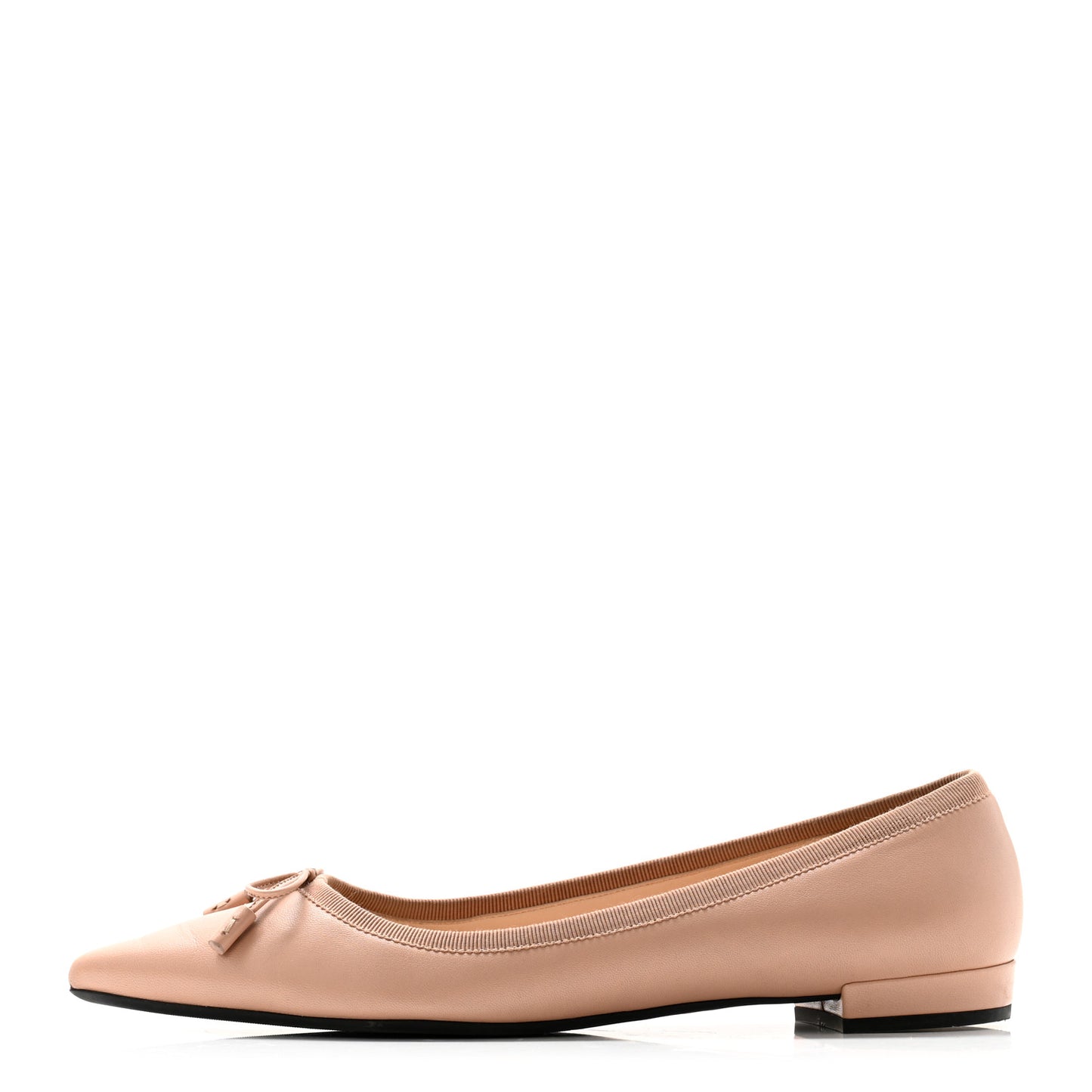 Lambskin Donna Bow Ballerina Flats 39 Nudo