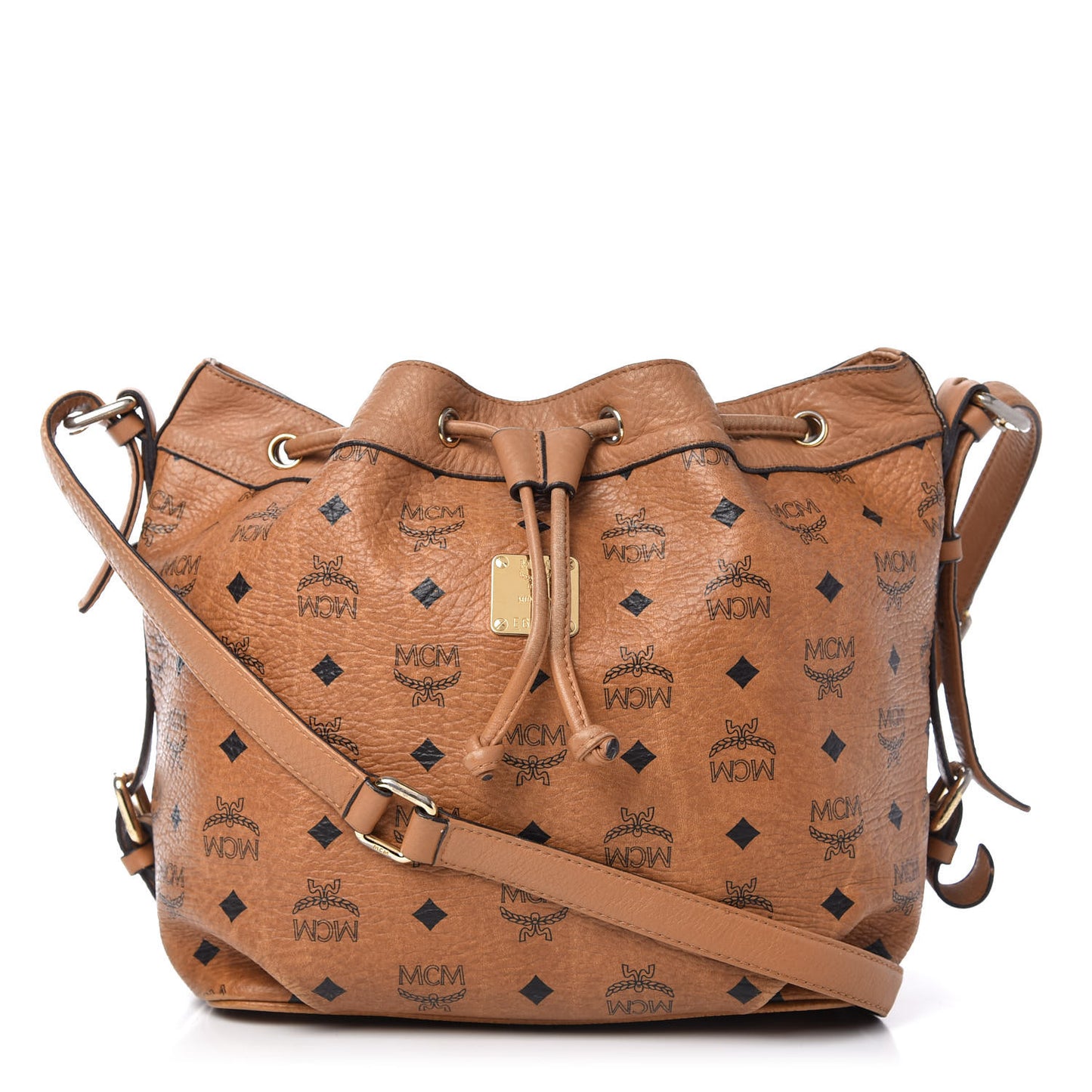 Visetos Essential Drawstring Bucket Bag Cognac