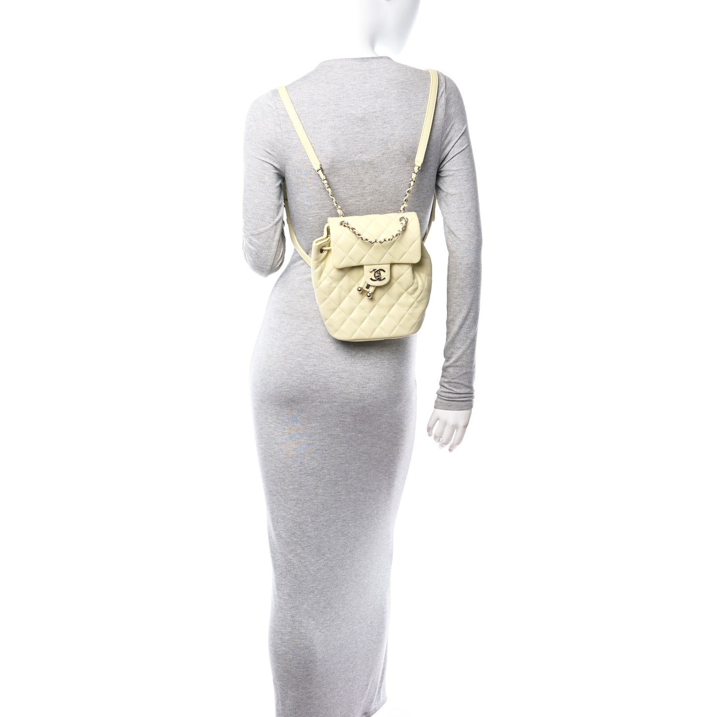 Caviar Quilted Mini Urban Spirit Backpack Light Yellow