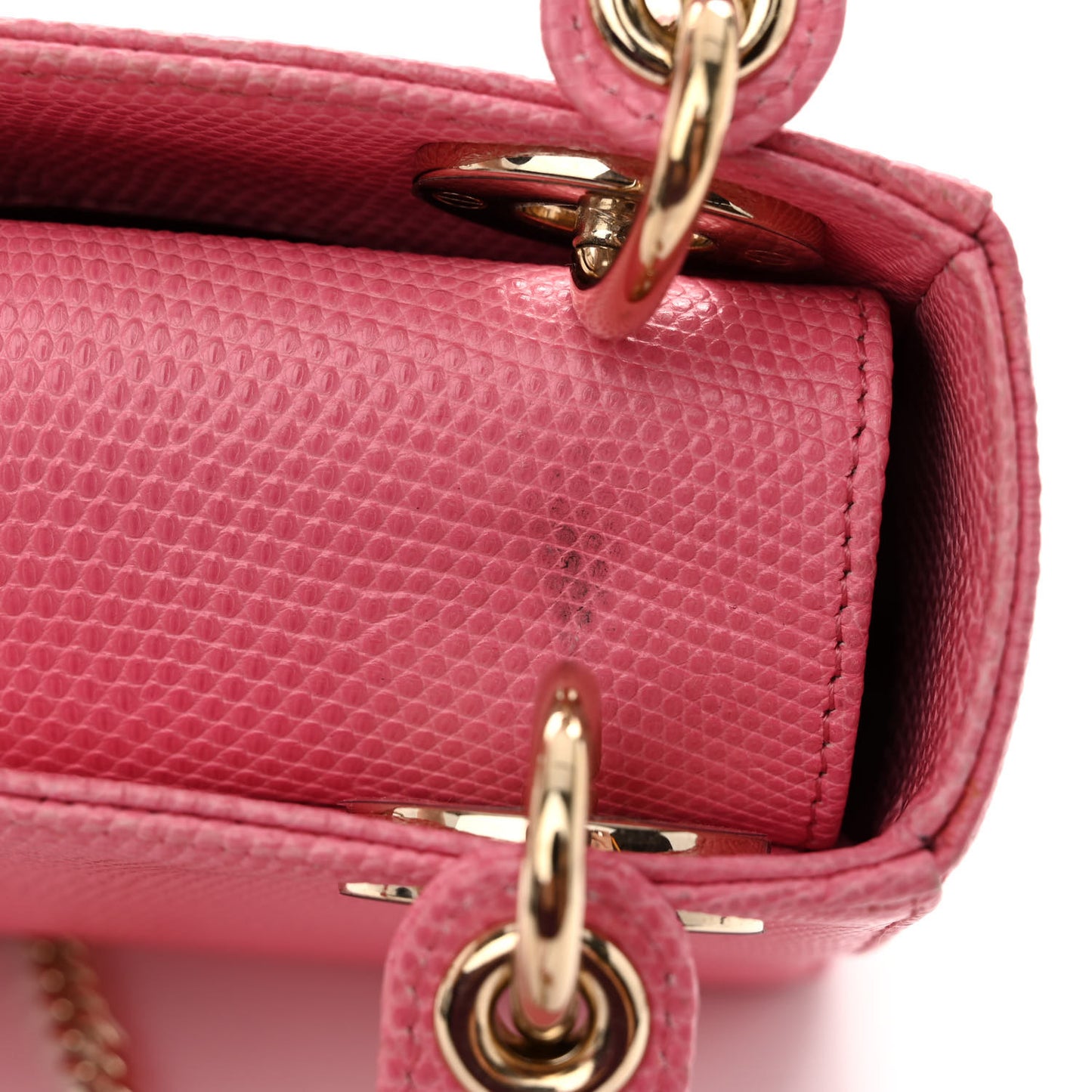 Lizard Mini Lady Dior Pink