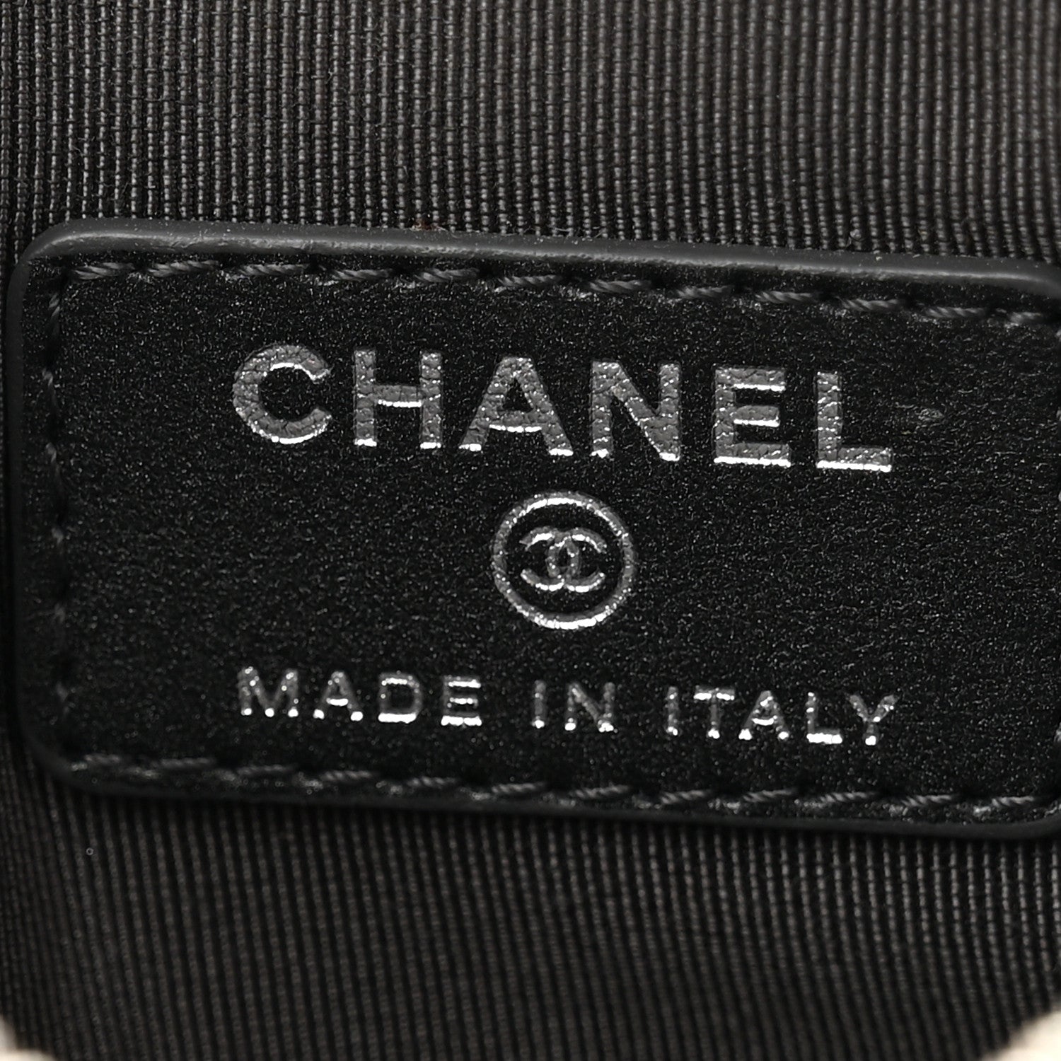 Chanel Goatskin Camellia Embossed Cosmetic Pouch Black 6 of 8