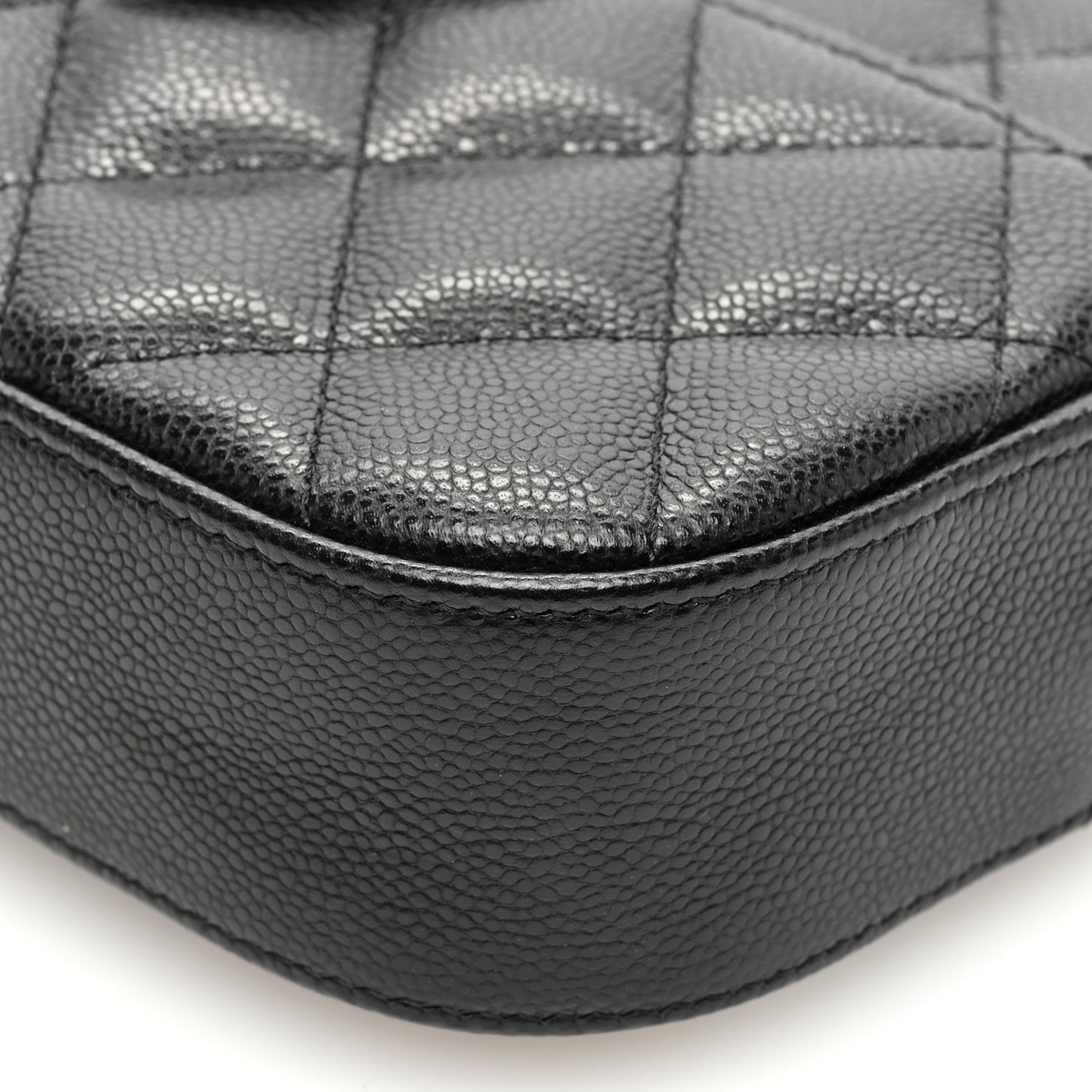 Caviar Quilted Chain Camera Bag Black