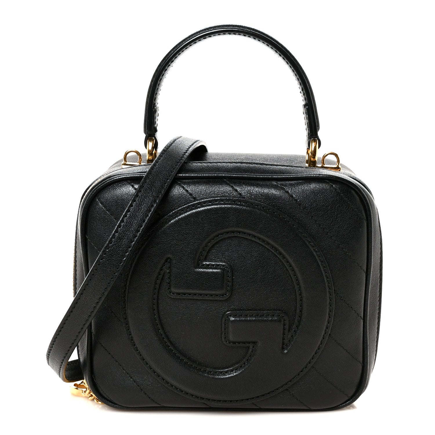 Gucci Sakai Be Green Calfskin Diagonal Stitched Blondie Top Handle