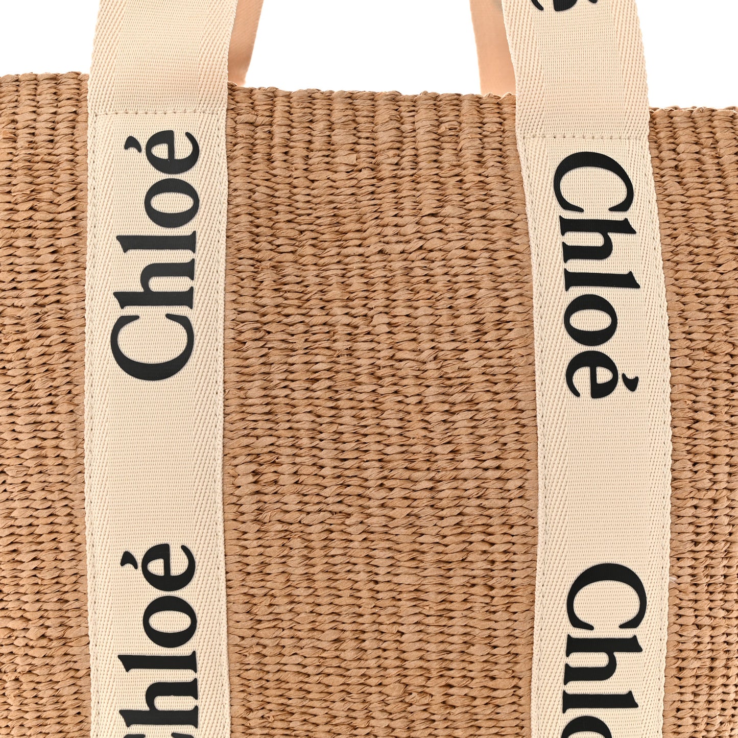Raffia Large Woody Basket Bag White
