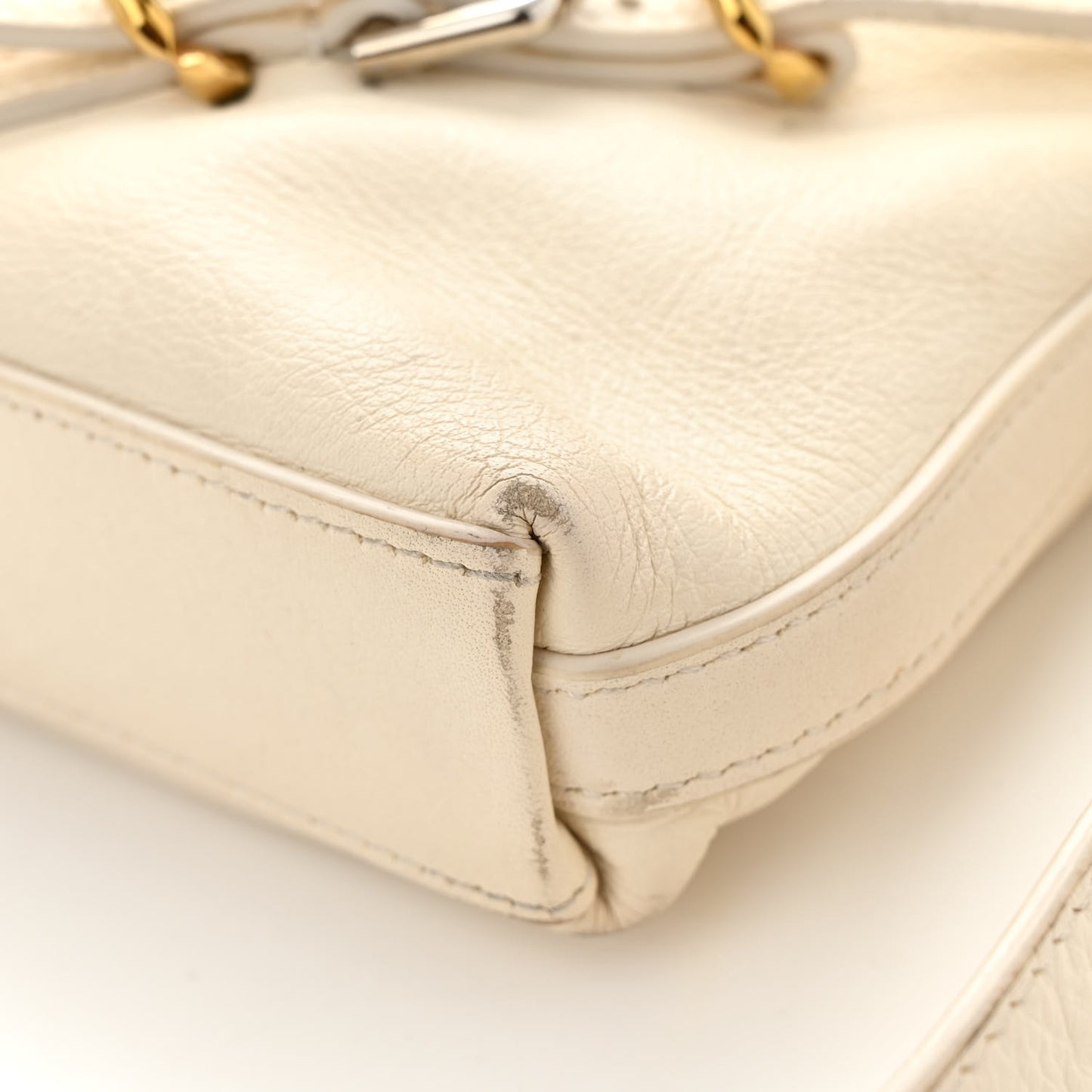Tumbled Calfskin Mini Voyou Boyfriend Party Bag White