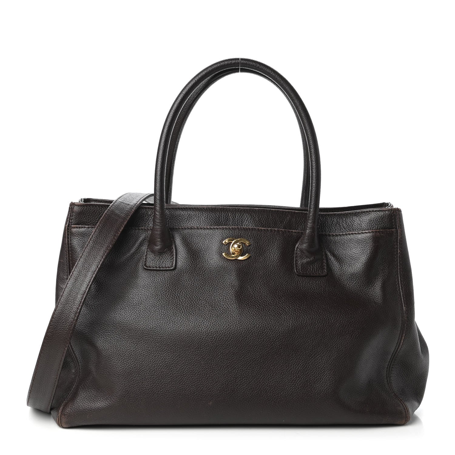 Chanel Calfskin Cerf Executive Shopper Tote Brown 1 of 12