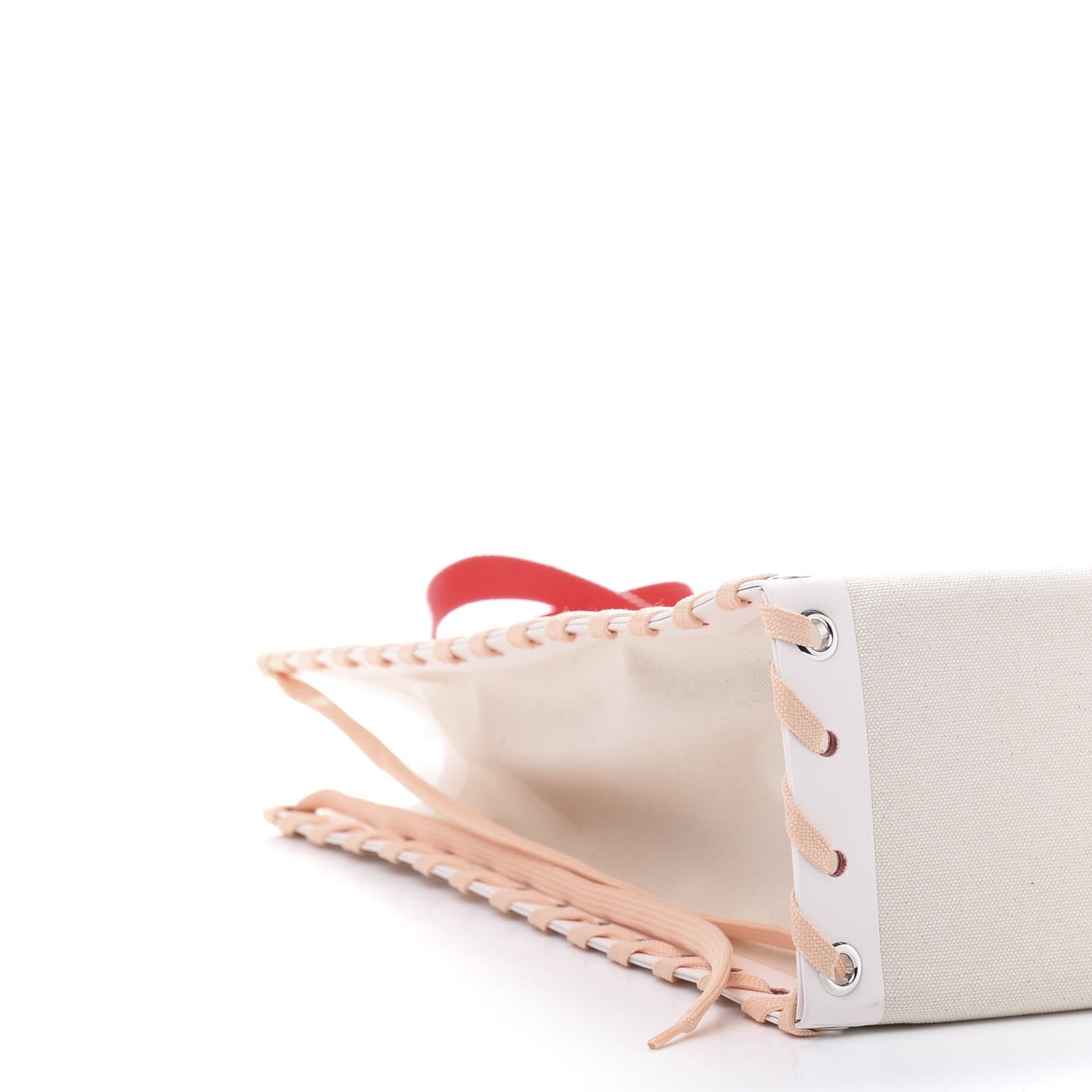 Christian Louboutin Braided Canvas Small Cabalace Shopper Tote Beige 7 of 11