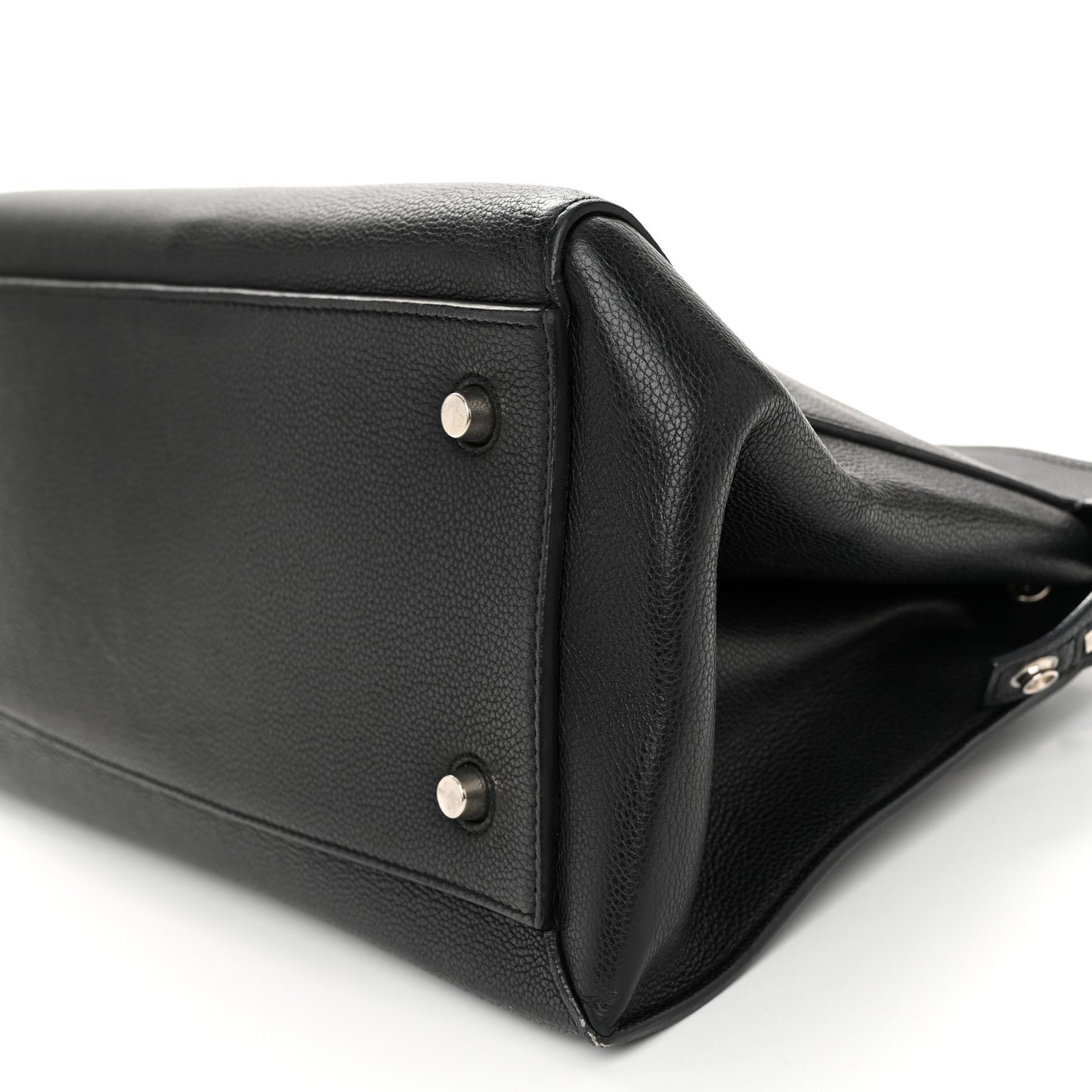 Grained Calfskin Medium Edge Shoulder Bag Black