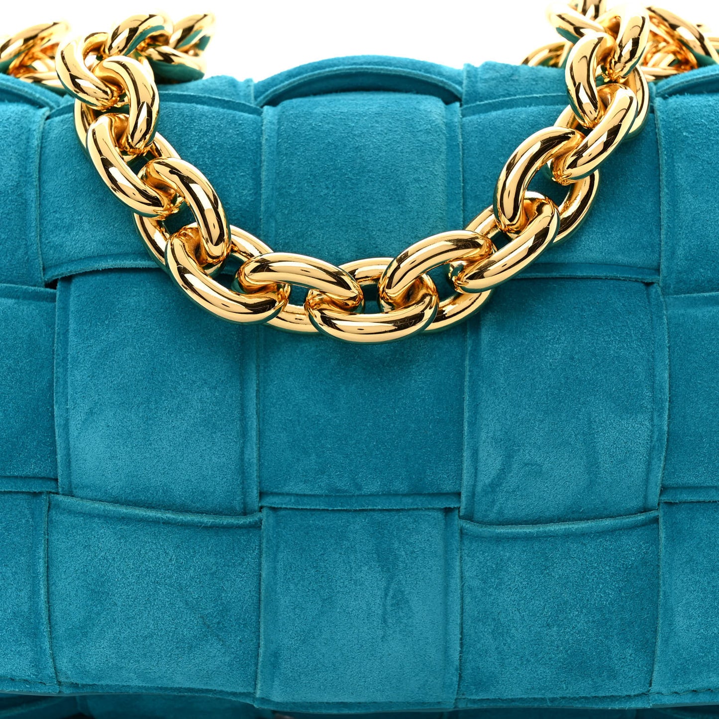 Suede Maxi Intrecciato Padded Chain Cassette Crossbody Bag Blaster