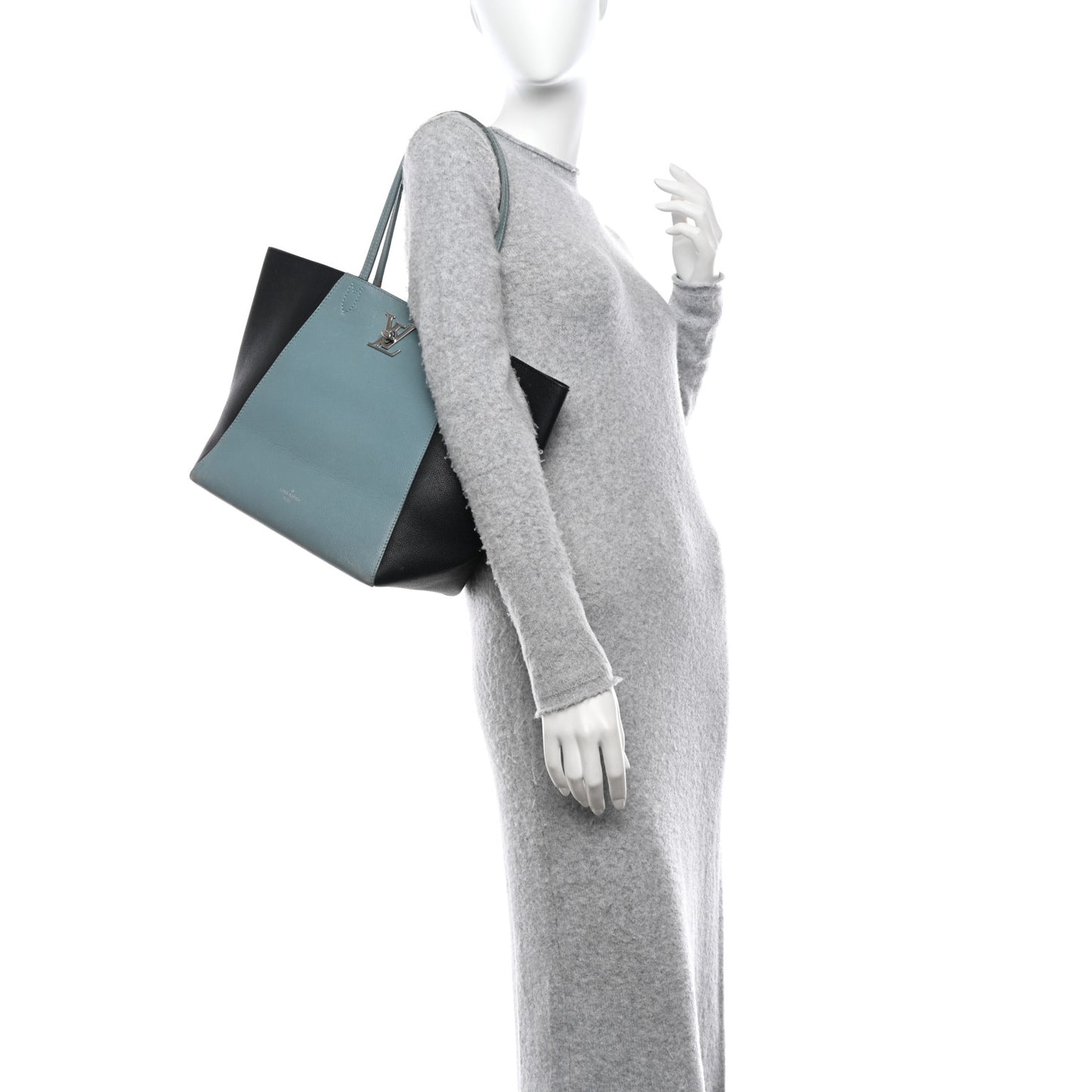 Calfskin Lockme Cabas Sky Black