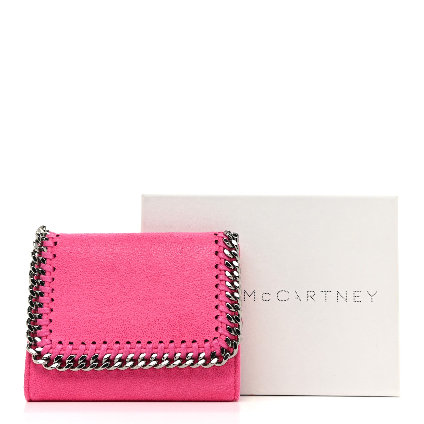 Shaggy Deer Small Falabella Flap Wallet Hot Pink