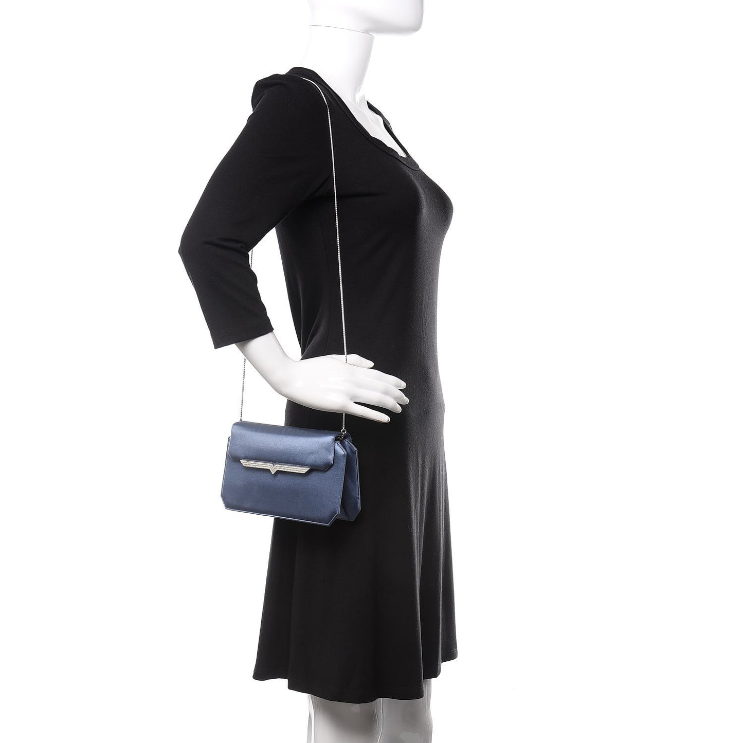 Crystal Satin Clutch Blue