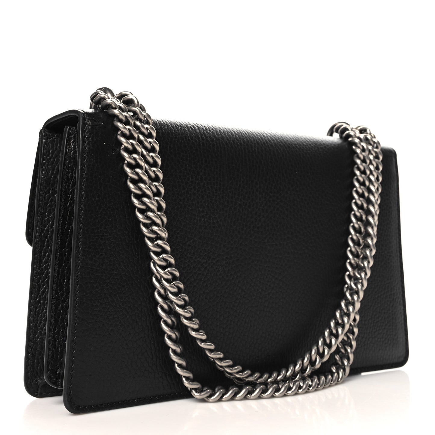 Pebbled Calfskin Small Dionysus Shoulder Bag Black