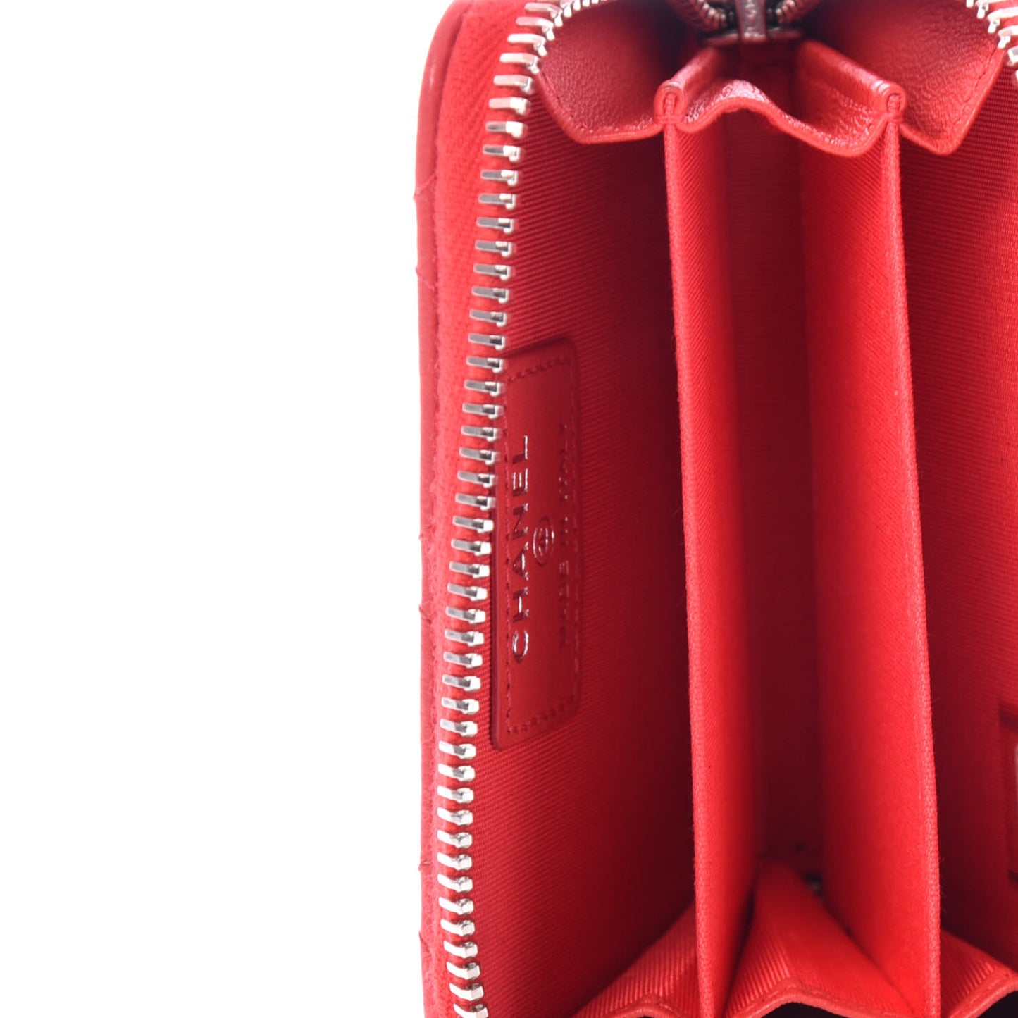 Lambskin Double Stitch Zip Coin Purse Coral Pink
