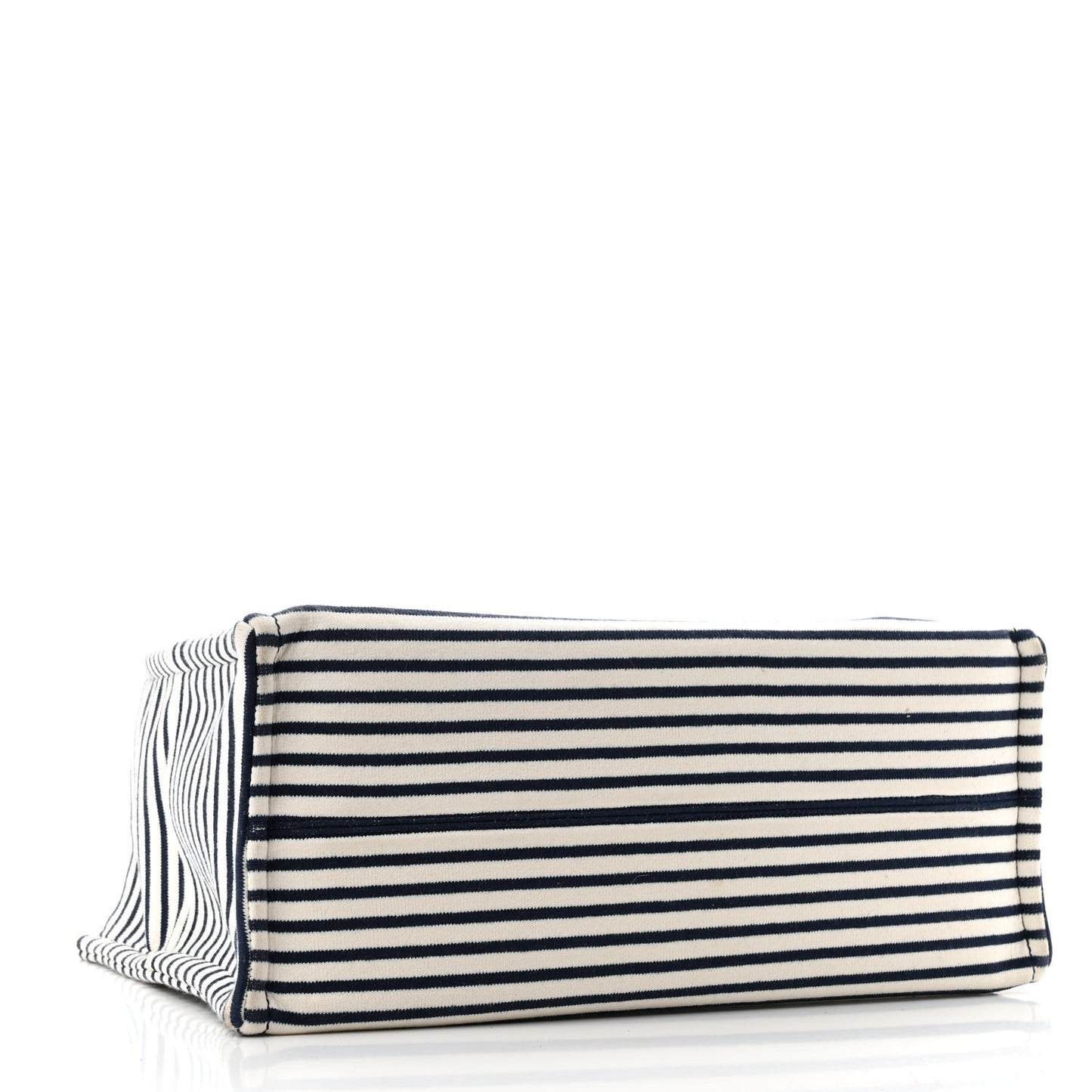Canvas Calfskin Triomphe Large Cabas Navy Tan