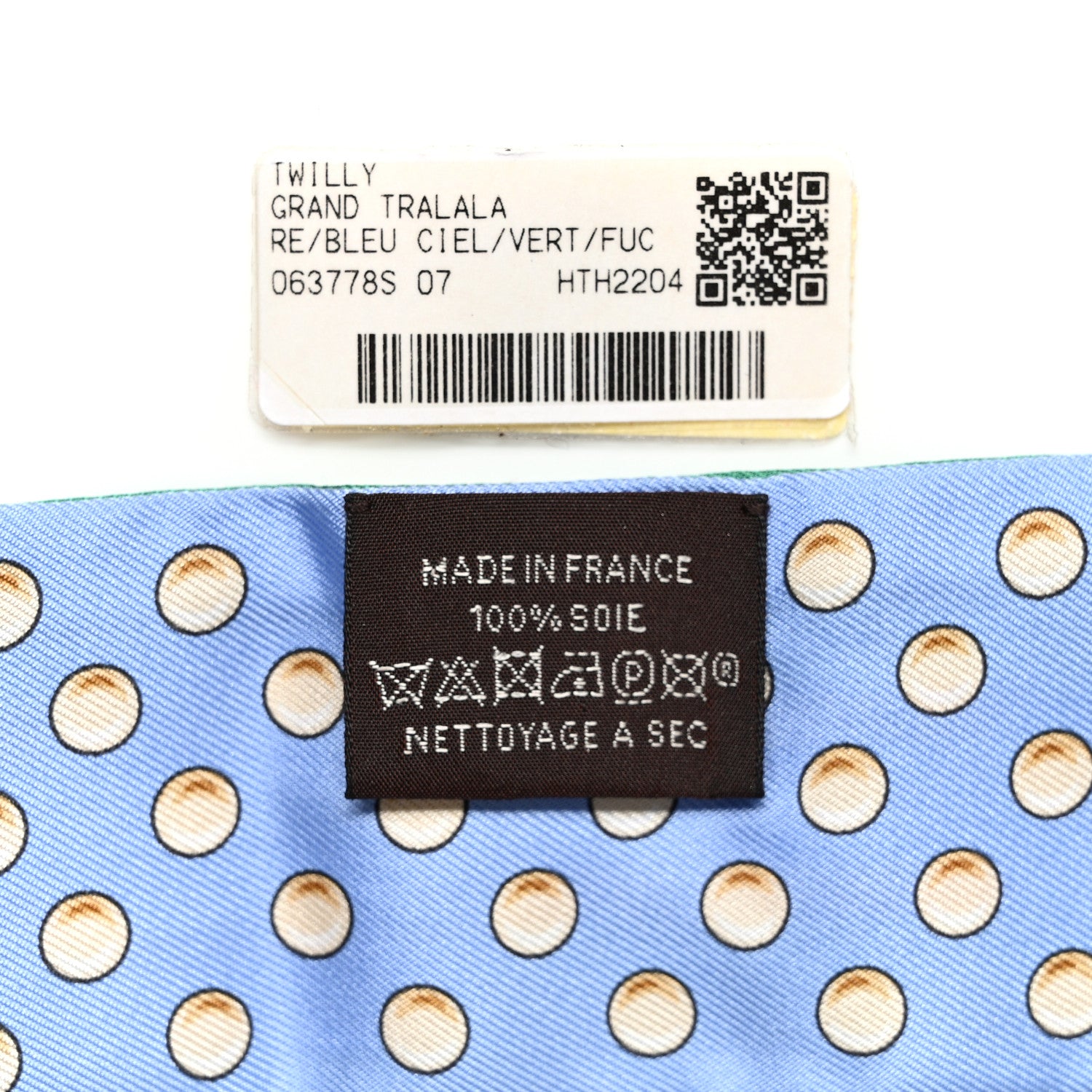 Hermes Silk Grand Tralala Twilly Bleu Ciel Vert 3 of 4