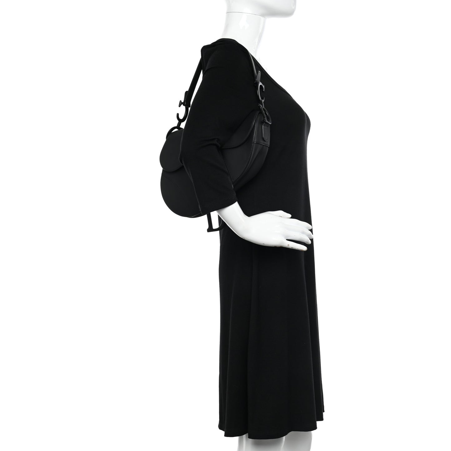 Ultra Matte Calfskin Saddle Bag Black