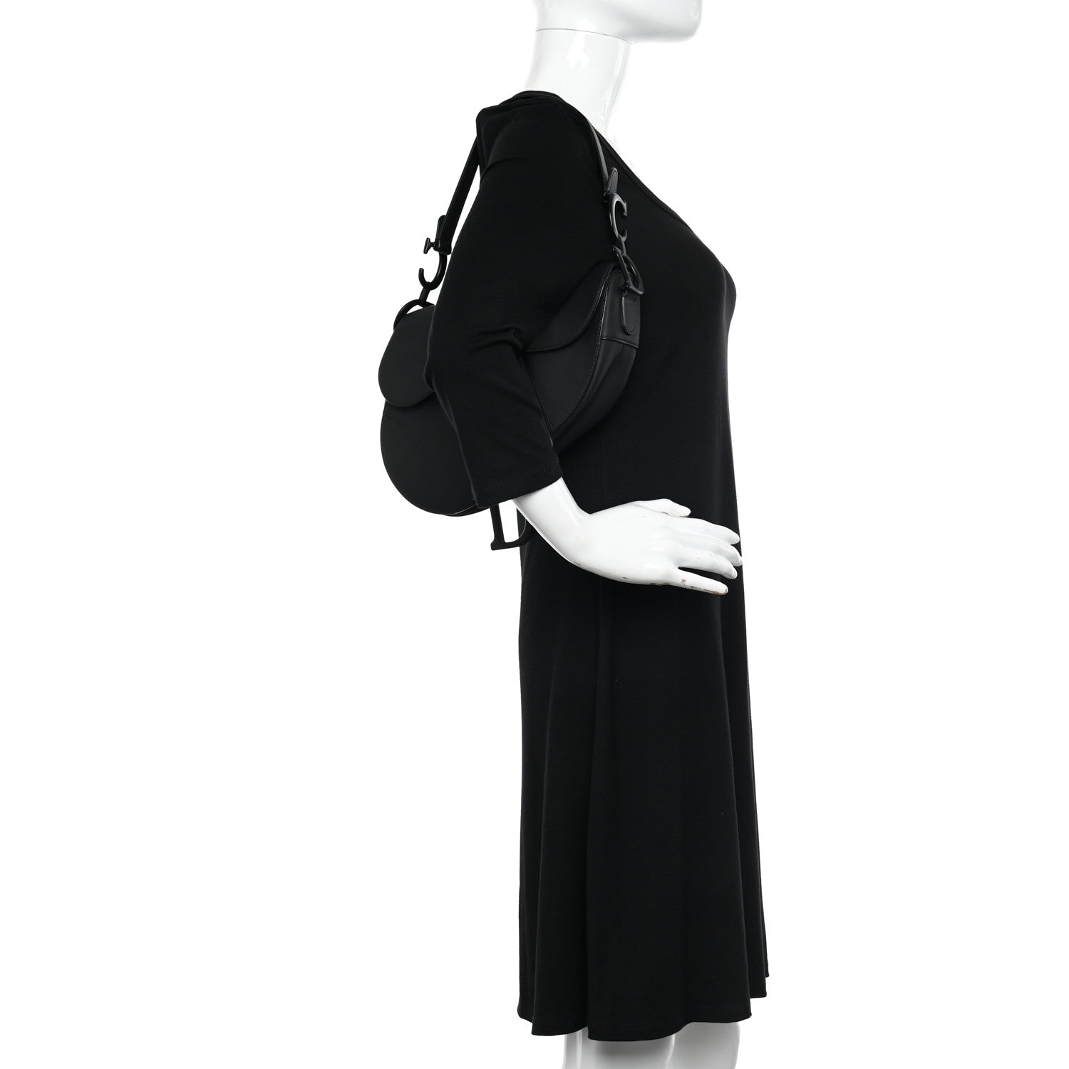 Christian Dior Ultra Matte Calfskin Saddle Bag Black 2 of 9