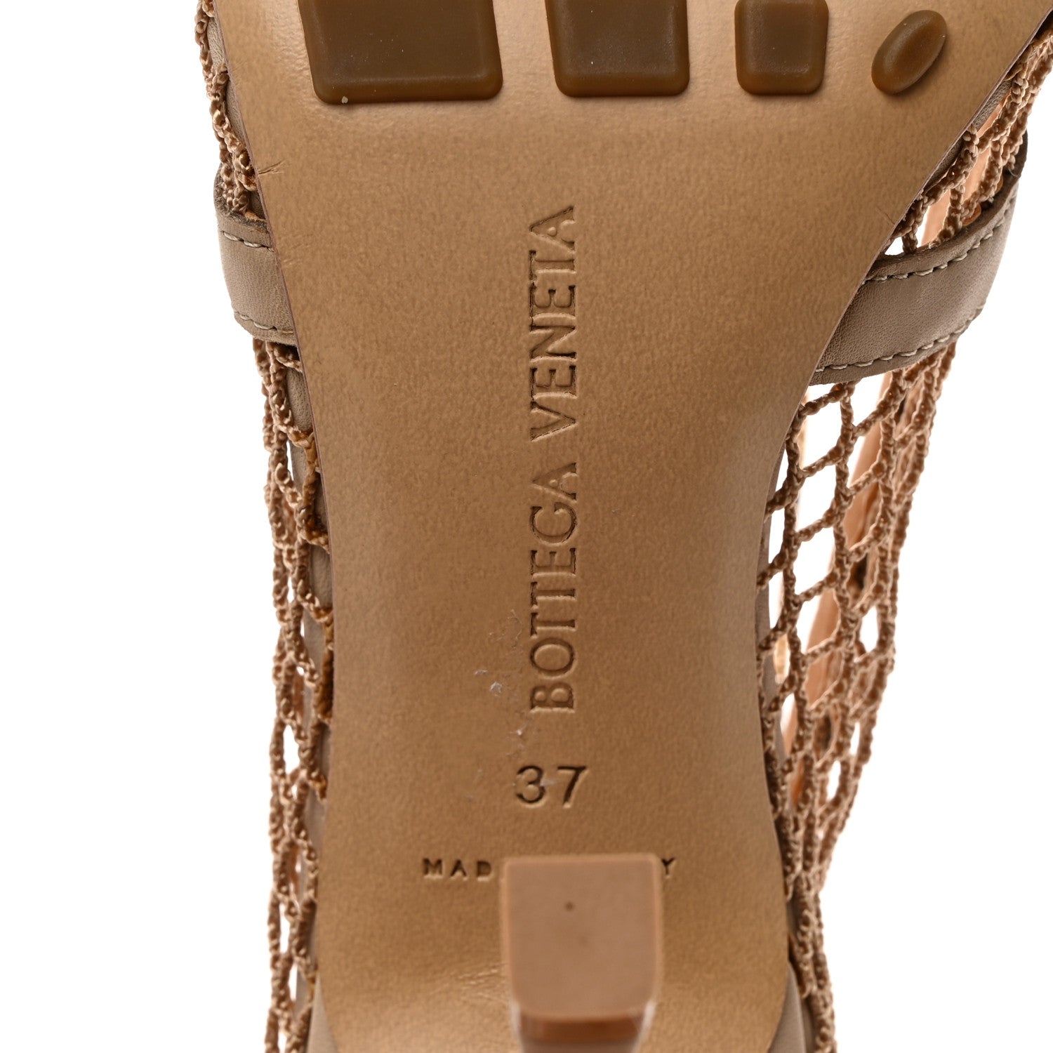 Bottega Veneta BOTTEGA VENETA Mesh Calfskin Chain Stretch Pumps 37 Beige 7 of 7