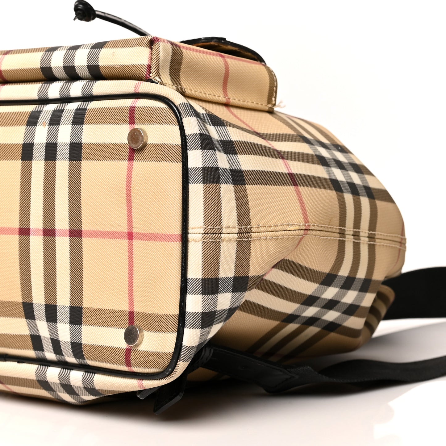 House Check Drawstring Backpack Black