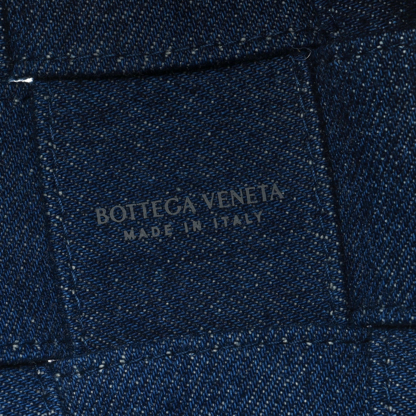 Denim Maxi Intrecciato Small Cassette Crossbody Bucket Bag Indigo