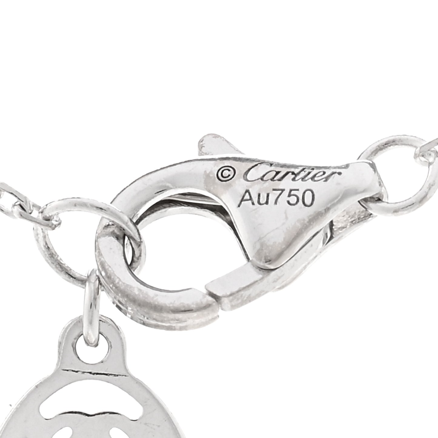 18K White Gold Diamond Symbols Cross Pendant Necklace